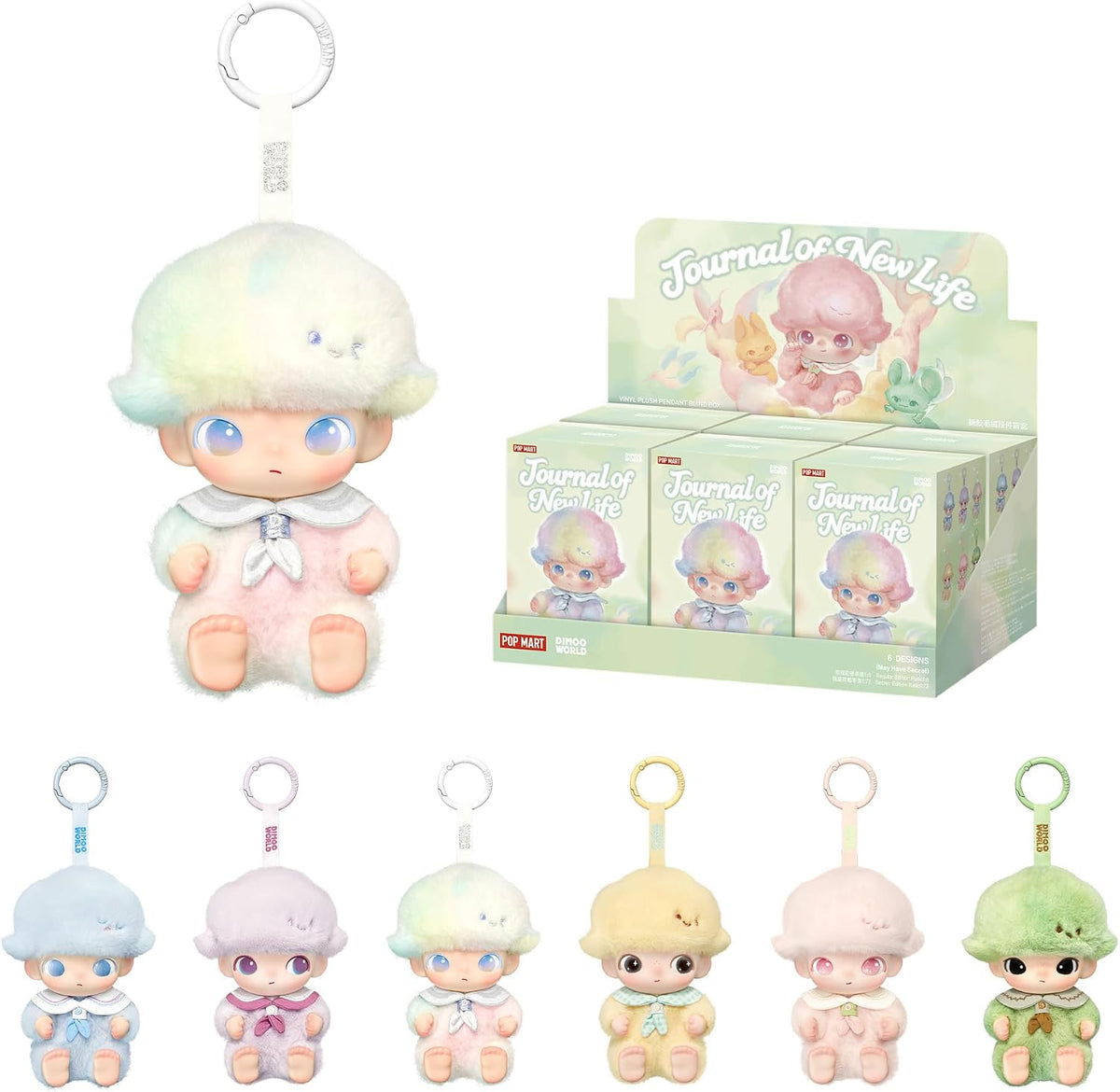 Pop Mart Dimoo Serie Diario de la Nueva Vida - Colgante de Peluche...