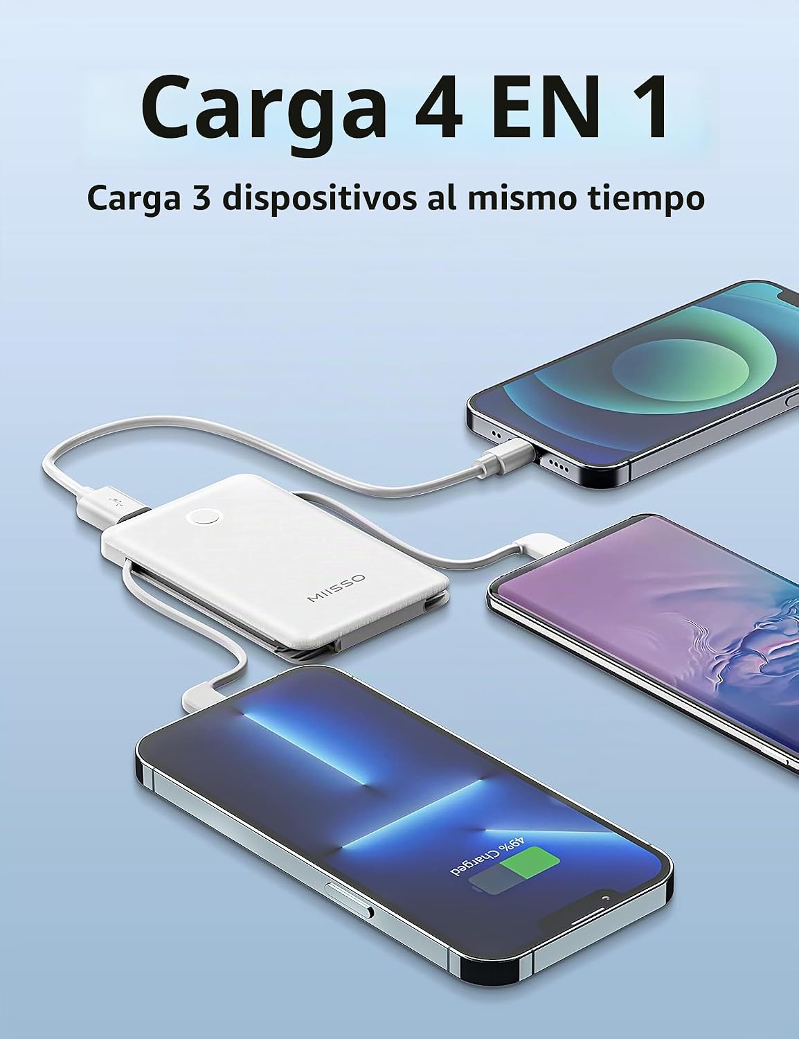 miisso - Cargador de batería portátil de 6000 mAh, ultradelgado con...