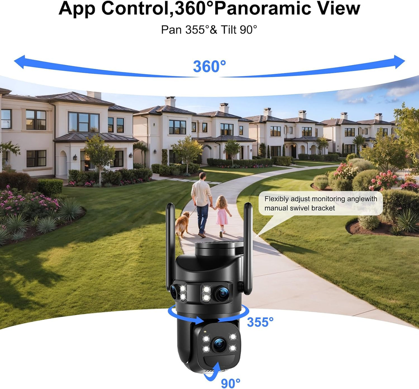 Tutoview Cámara de seguridad solar de triple lente de 8MP 6K al air...