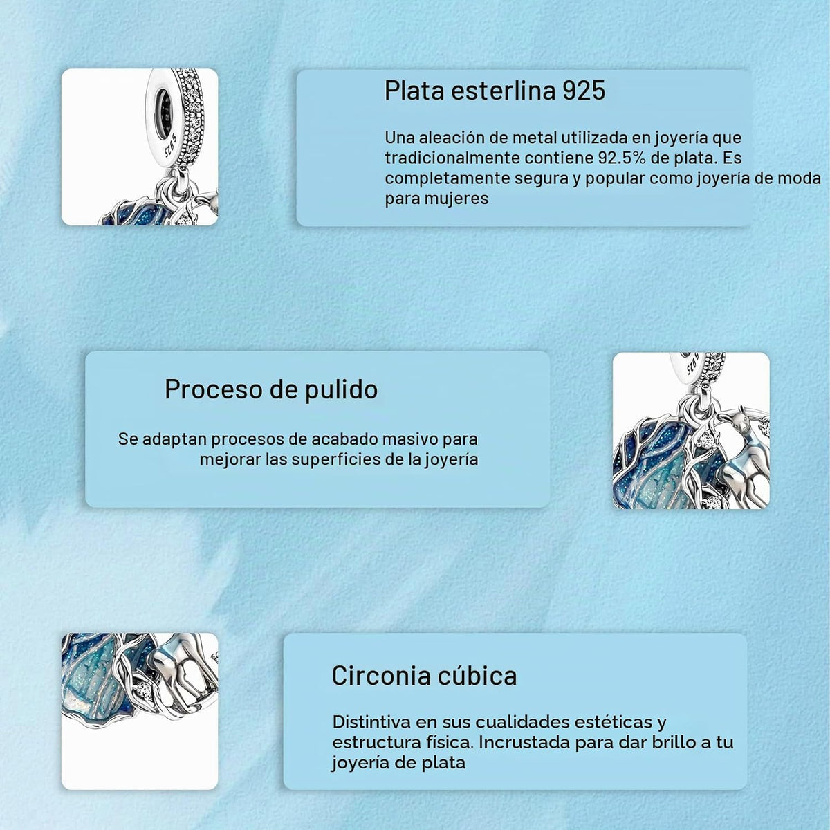 H.ZHENYUE Dijes de plata esterlina 925 con diseño de personaje de p...