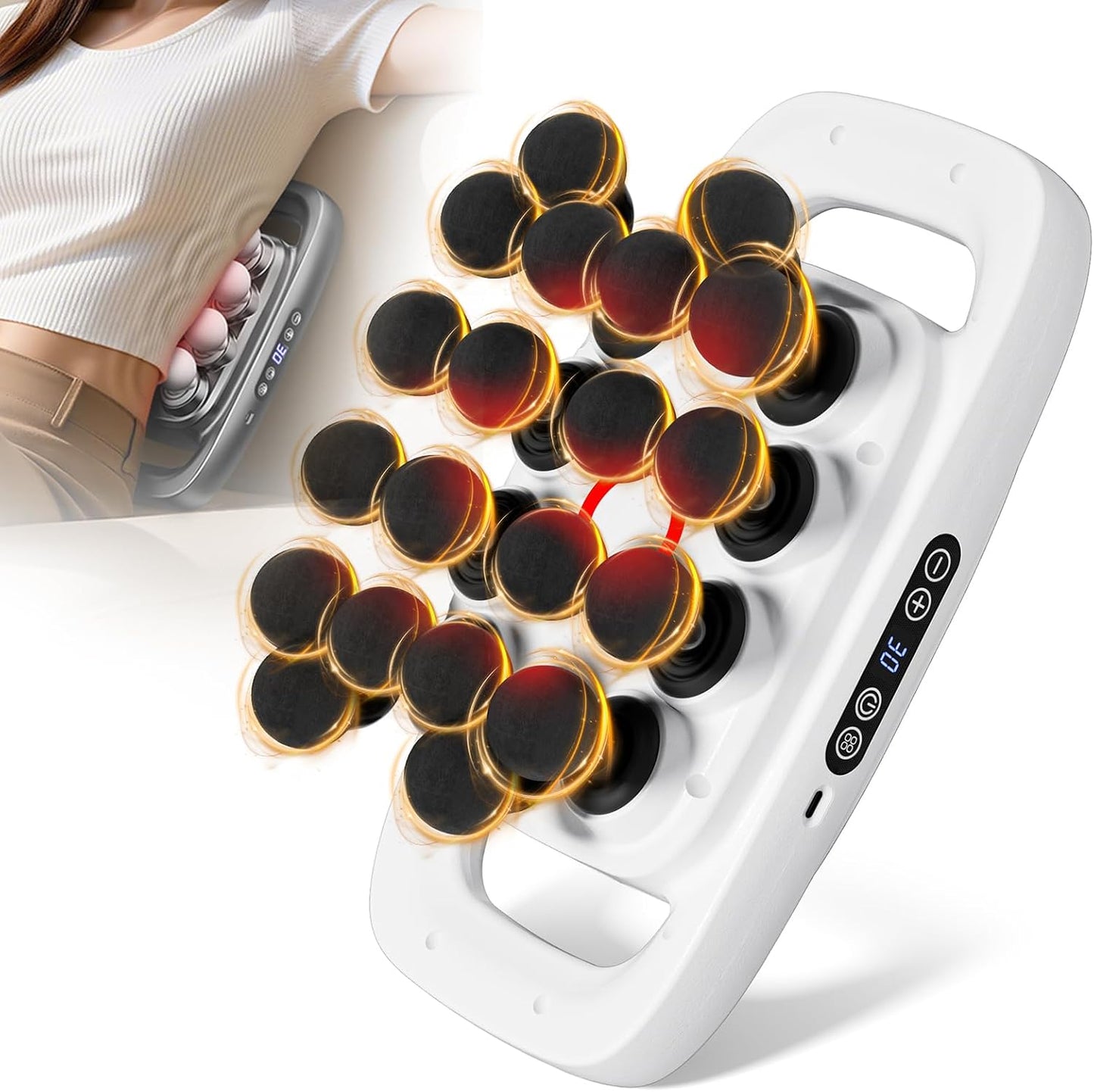 Shineforu Pistola de masaje de 20 cabezas, 30 niveles de intensidad...