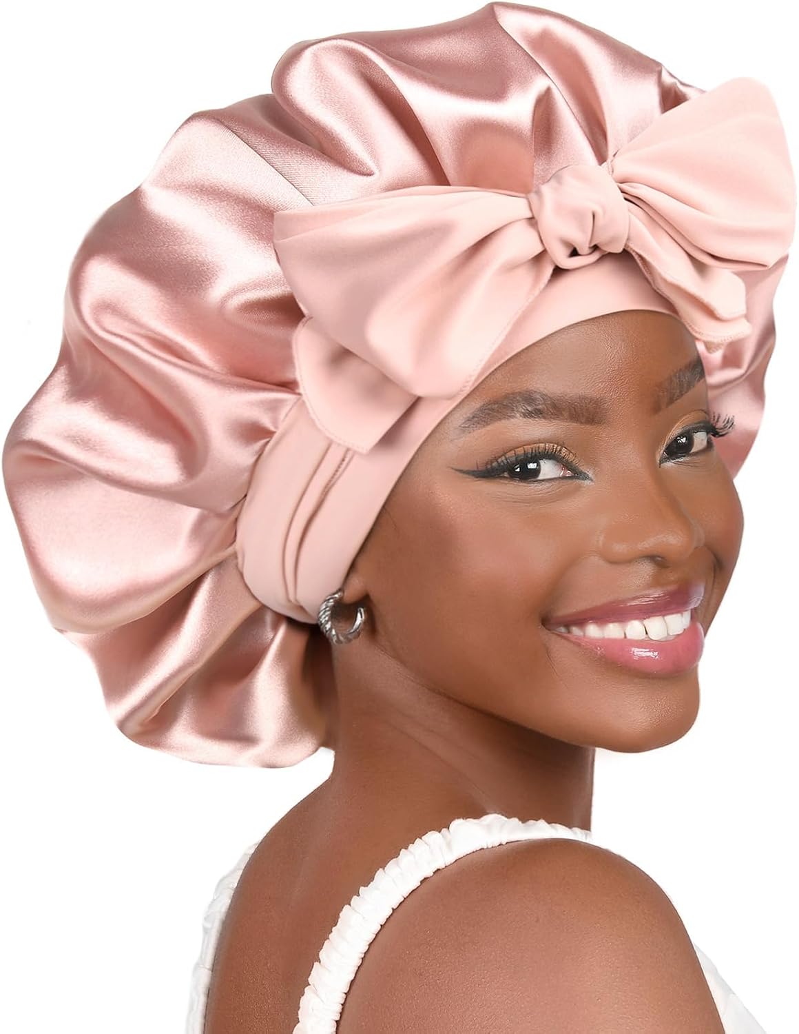 YANIBEST Gorro de seda ajustable para mujeres durmientes, gorro de...