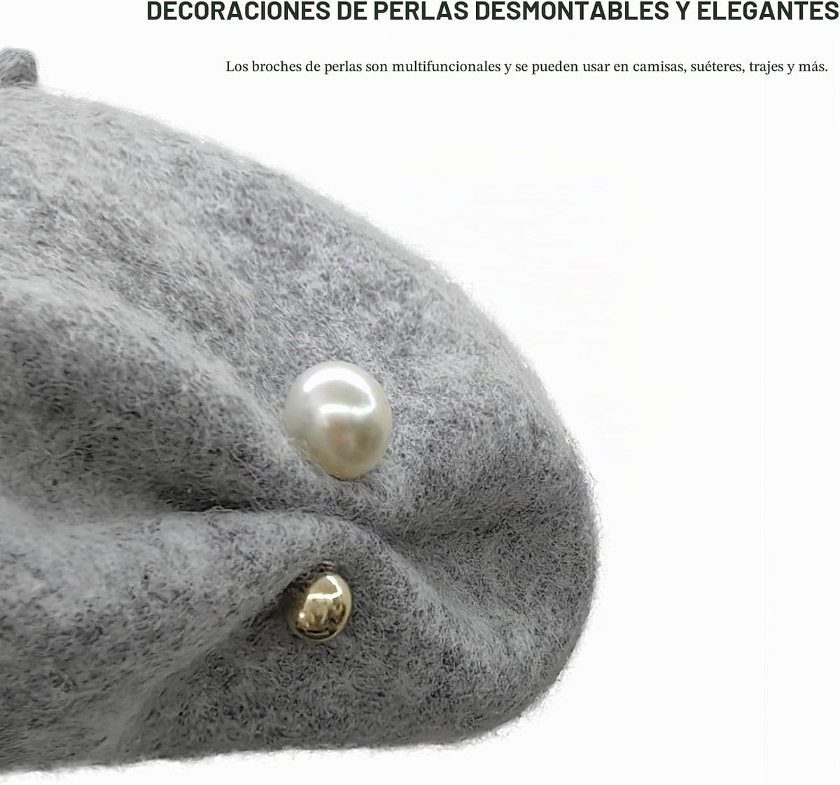 huablo Boinas francesas de cachemira de primera calidad, diseño de...