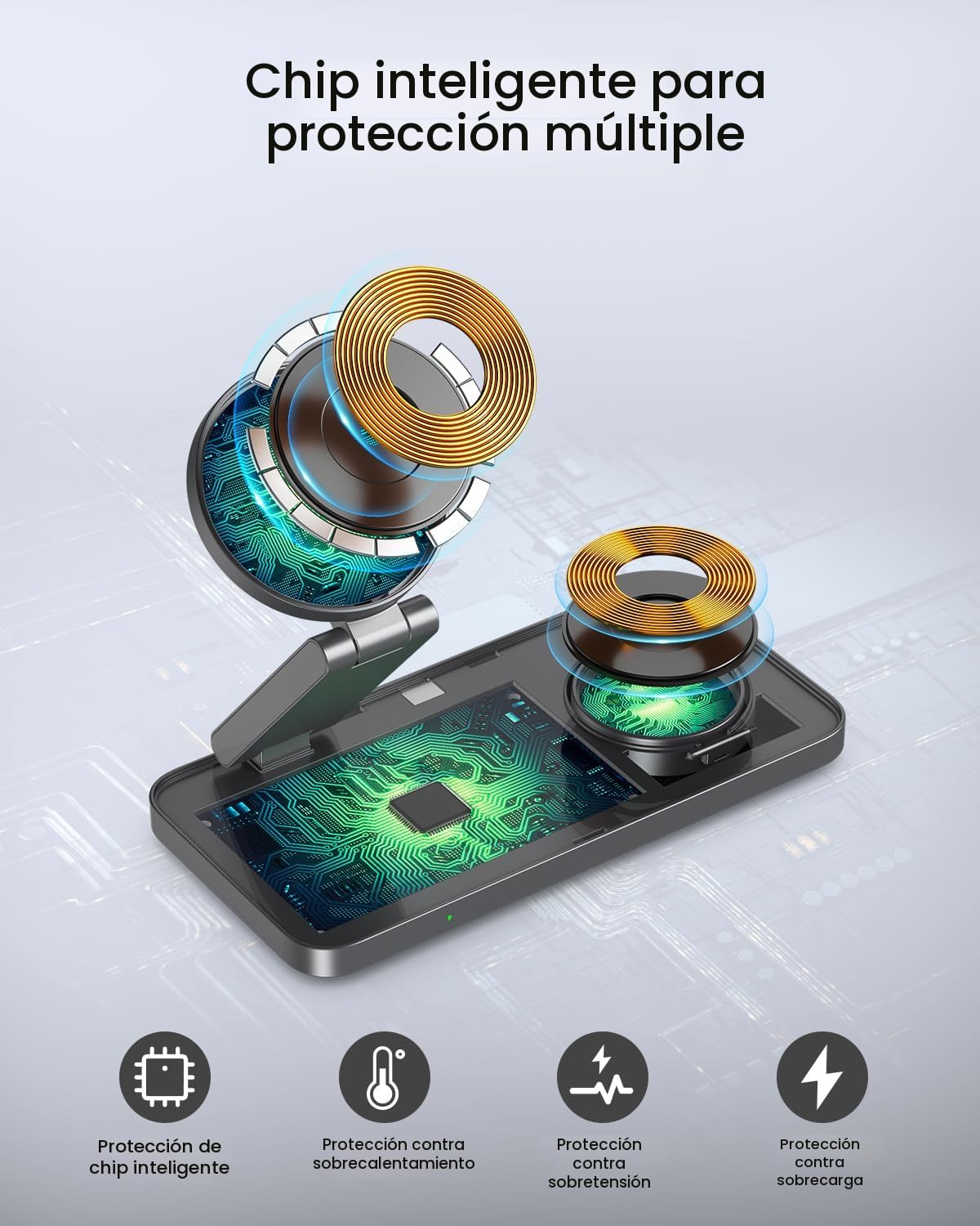 UEQ Estación de carga inalámbrica plegable 3 en 1 para soporte de c...