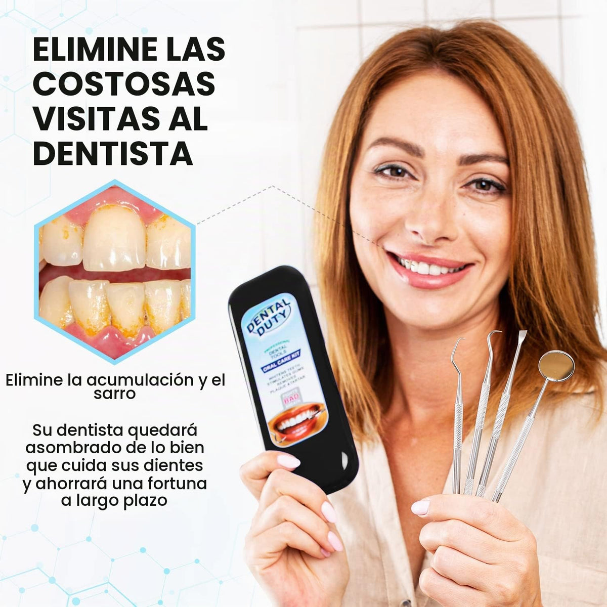 Kit de higiene dental: set de remoción de placa y sarro - raspador...