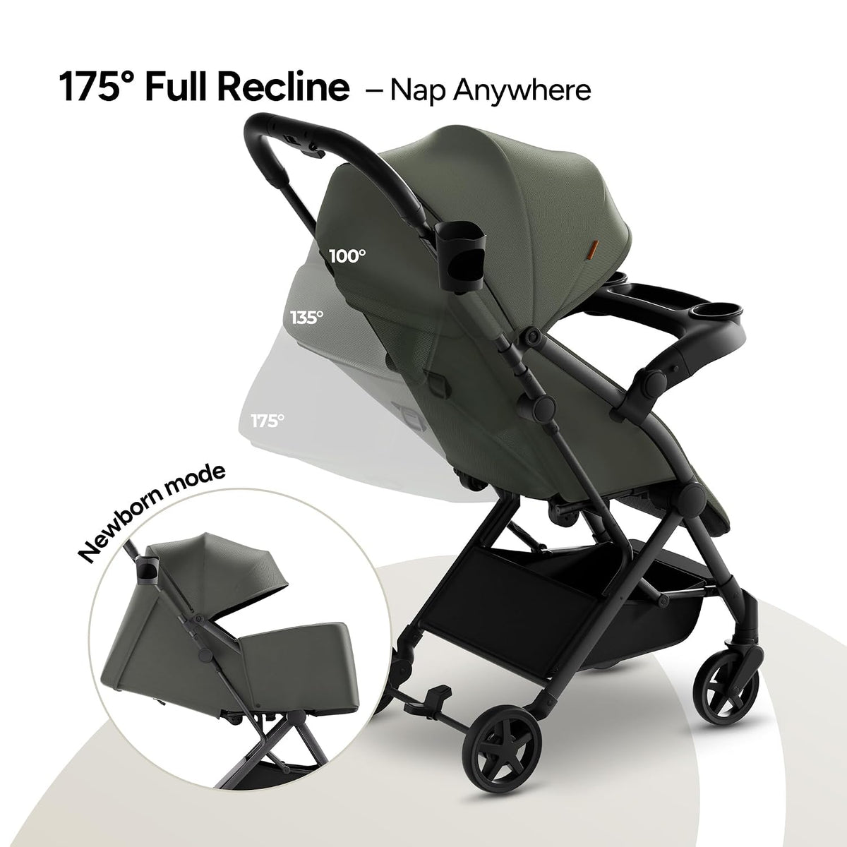 Mompush Lithe V2 - Cochecito de viaje ligero, compacto y plegable c...
