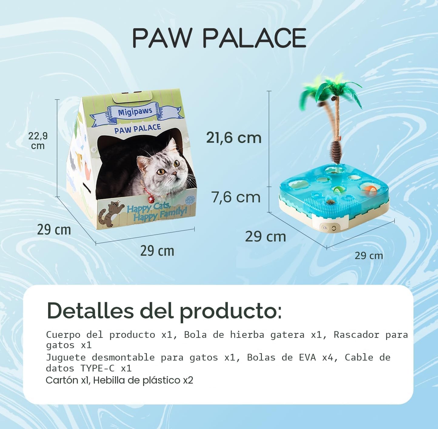 Migipaws Juguete Interactivo 7 en 1 para Gatos Activado por Movimie...
