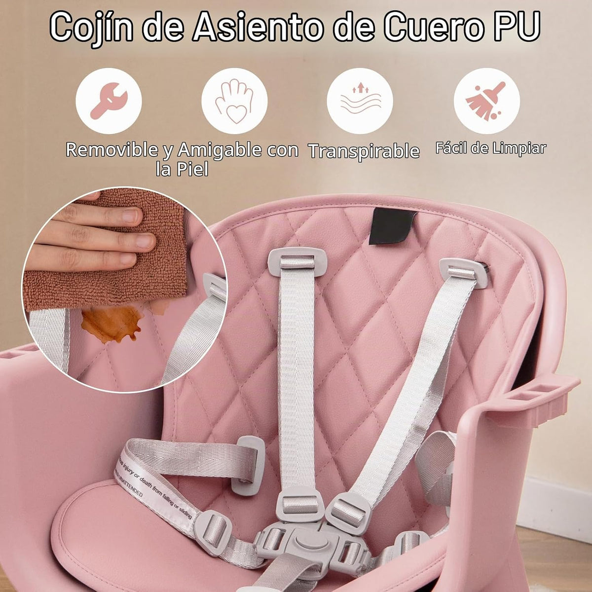 HONEY JOY Silla alta 5 en 1 convertible, silla alta para bebés y ni...