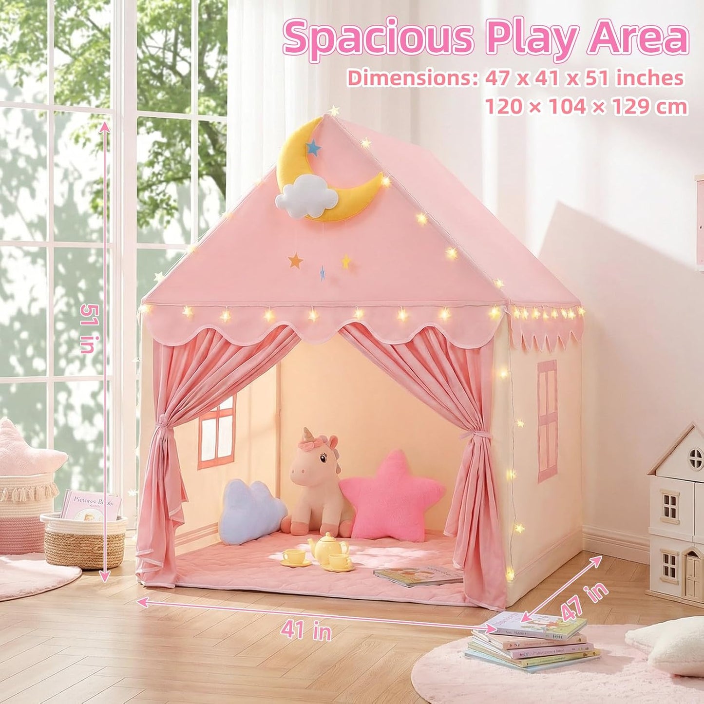 GeeSound Tienda de campaña para niños para niñas en el interior: co...