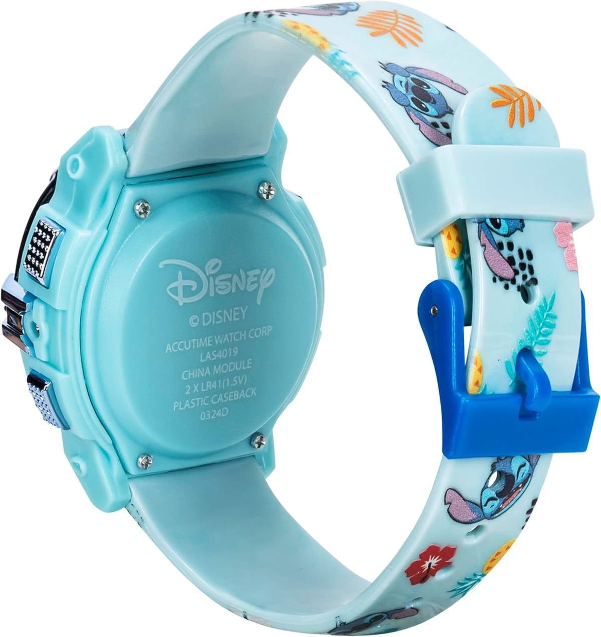 Disney Stitch - Reloj LCD para niños, esfera iluminada intermitente...