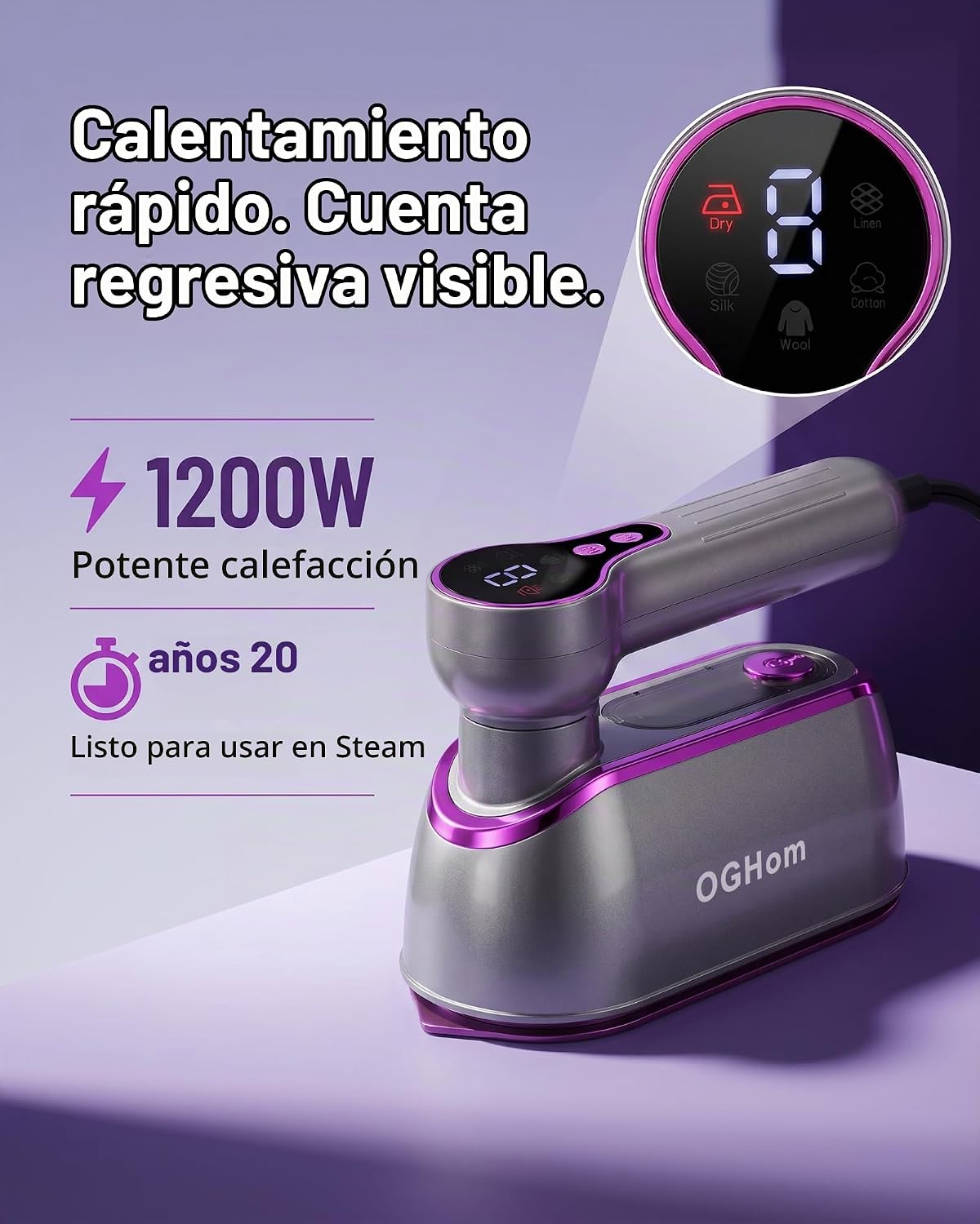 OGHom Vaporizador de viaje para ropa, vaporizador portátil de mano...
