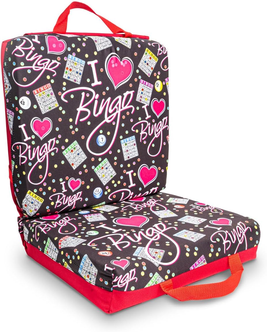 I Love Bingo - Cojín de asiento con patrón de bingo, extra gruesa d...