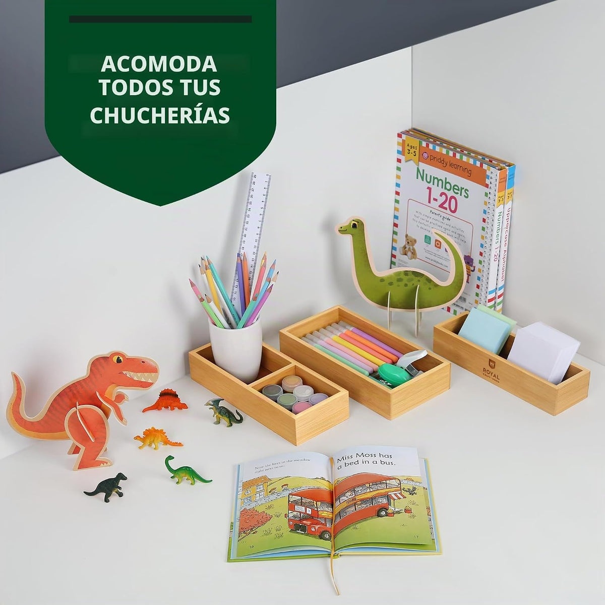 ROYAL CRAFT WOOD Caja organizadora de cajones de bambú de lujo, jue...