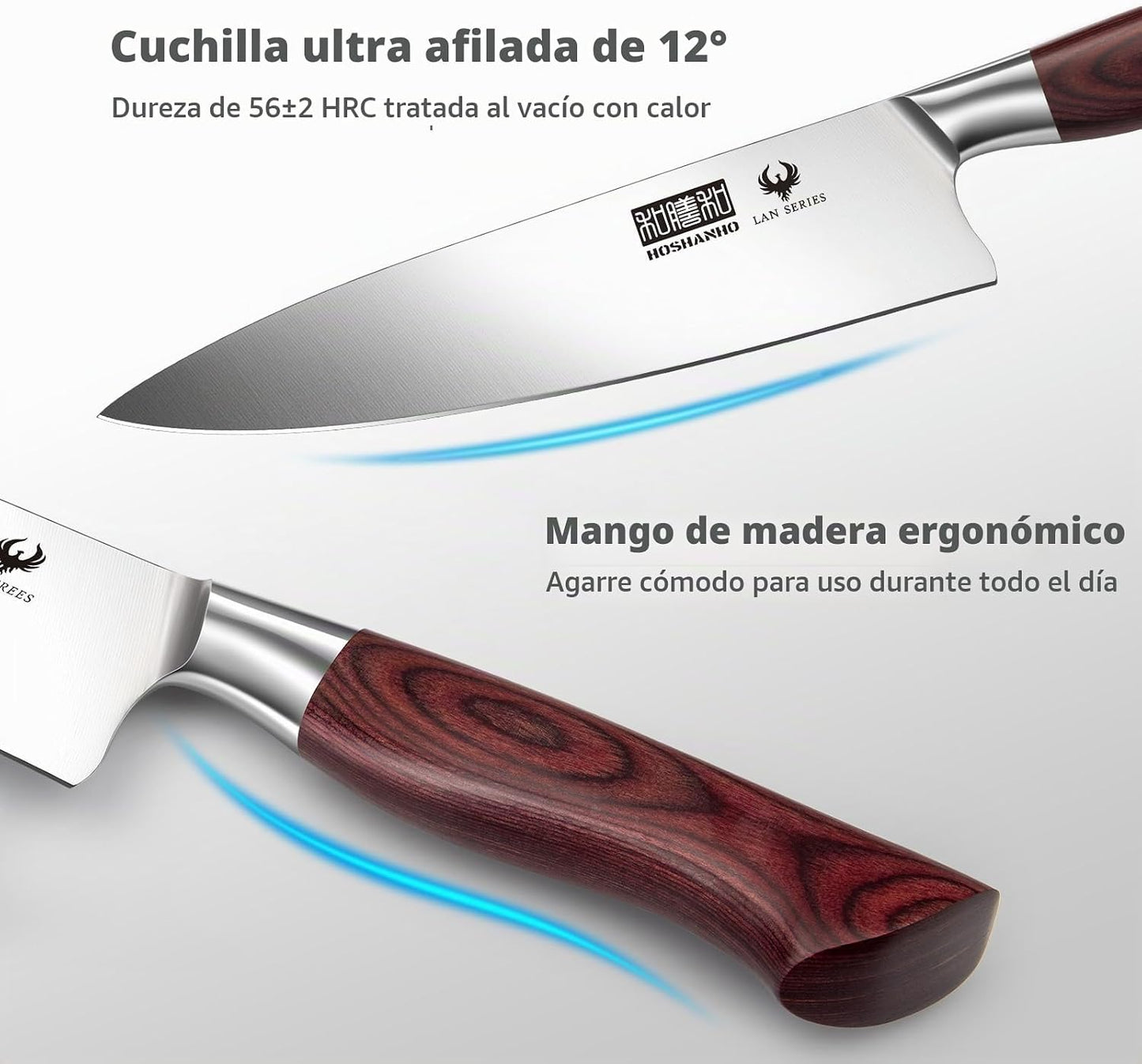 HOSHANHO - Juego de cuchillos de cocina de 7 piezas con bloque, cuc...