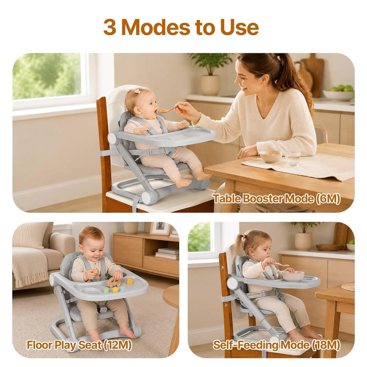 Cutebeams Asiento elevador para niños pequeños para silla de cocina...