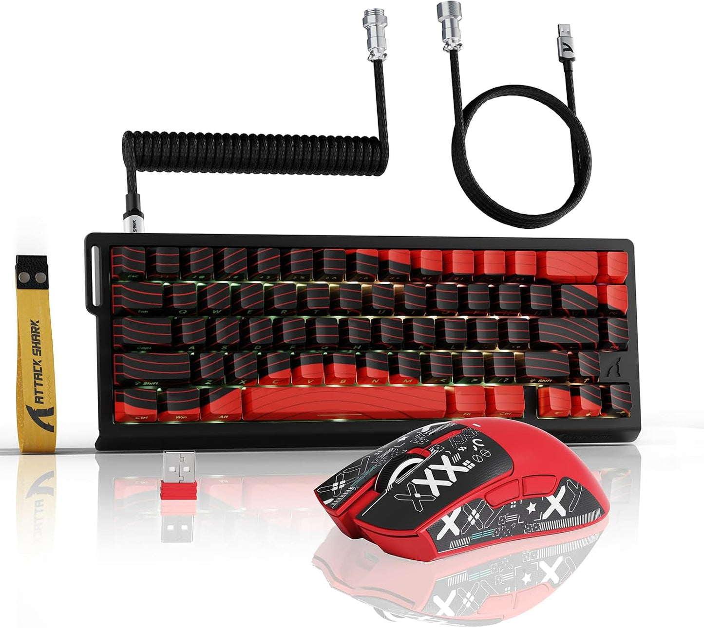 ATTACK SHARK Combo de teclado y mouse inalámbrico para juegos X11 y...