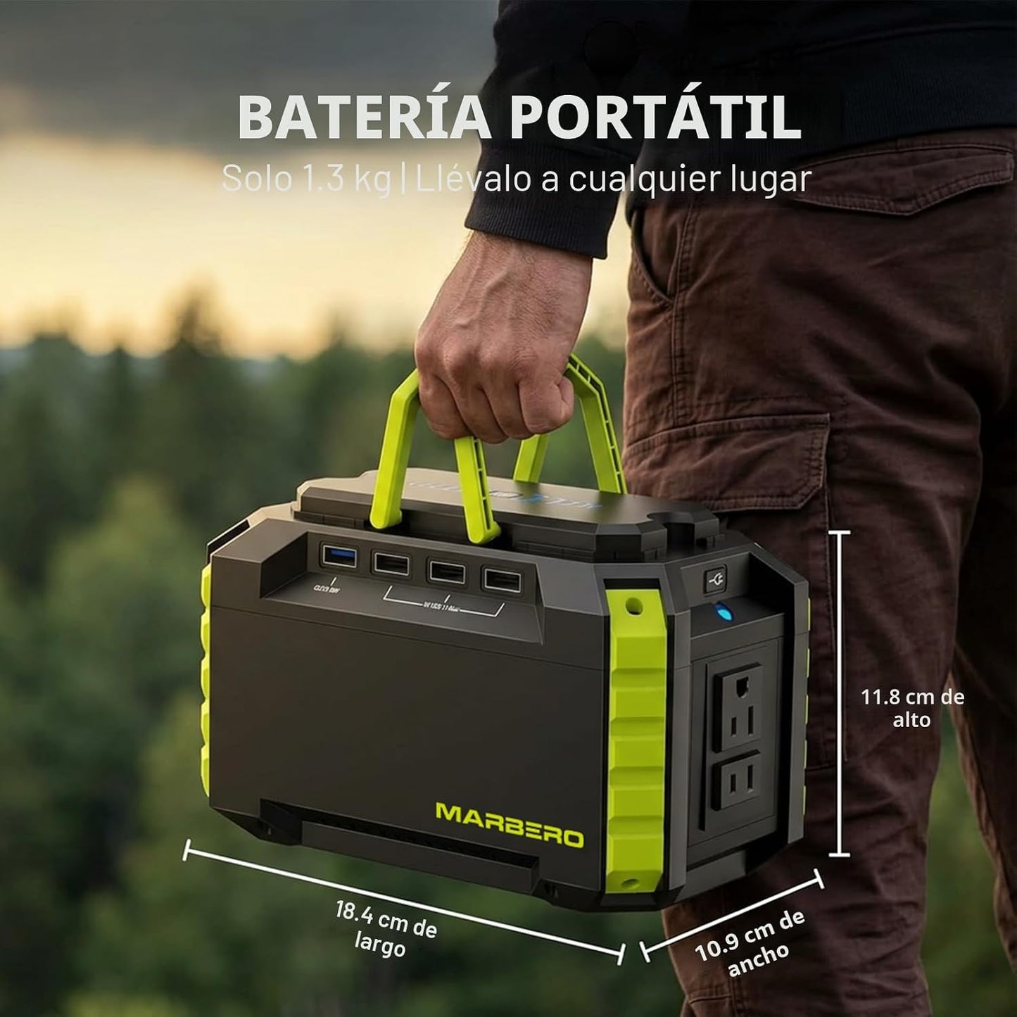 MARBERO Estación de energía portátil de 150 Wh, generador solar par...