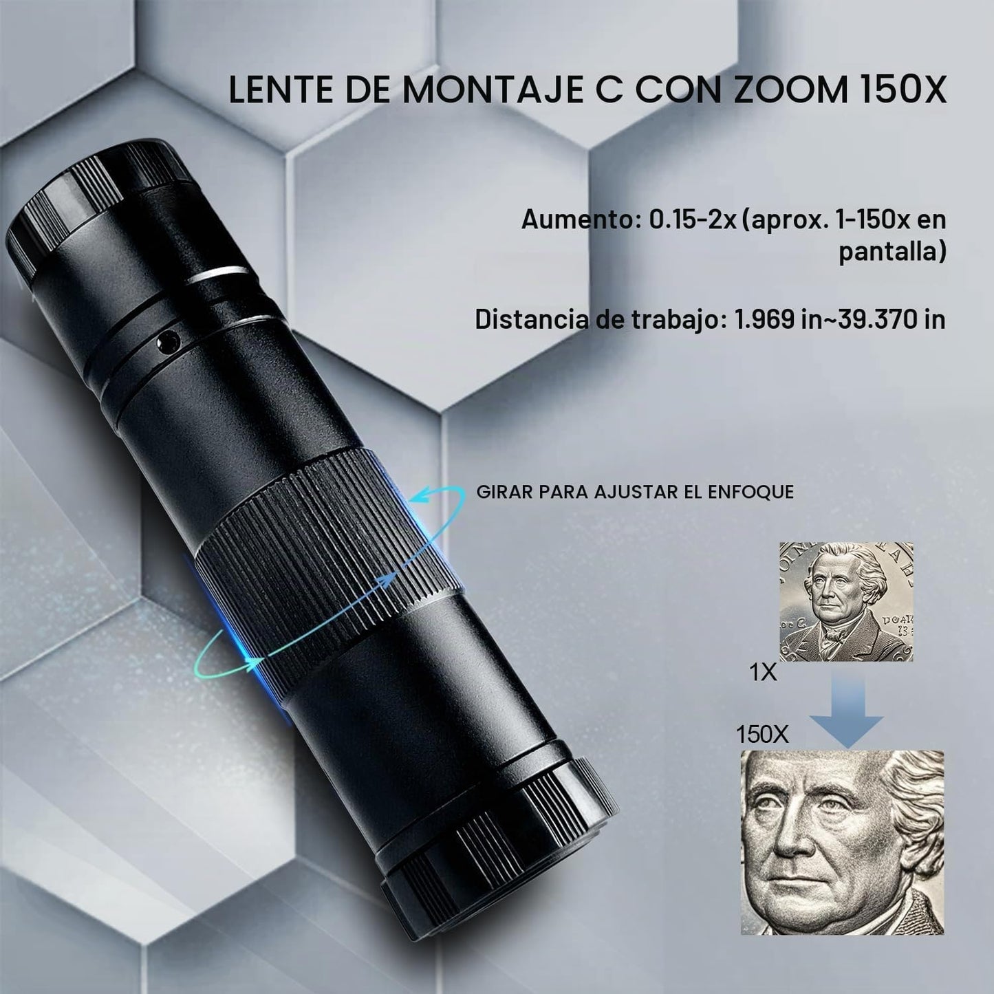 NICE-POWER Microscopio Digital, Cámara de Microscopio de Video Indu...