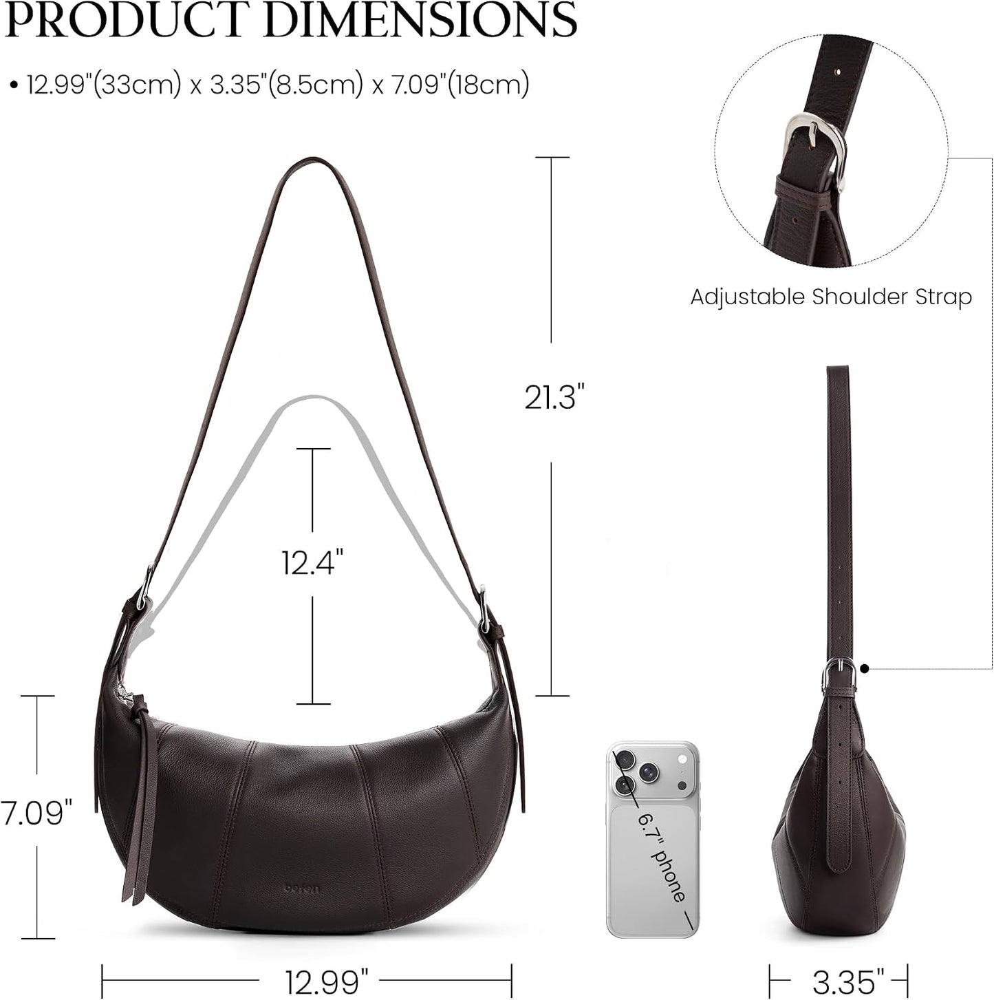 befen Bolsos cruzados de cuero genuino para mujer con bloqueo Rfid,...