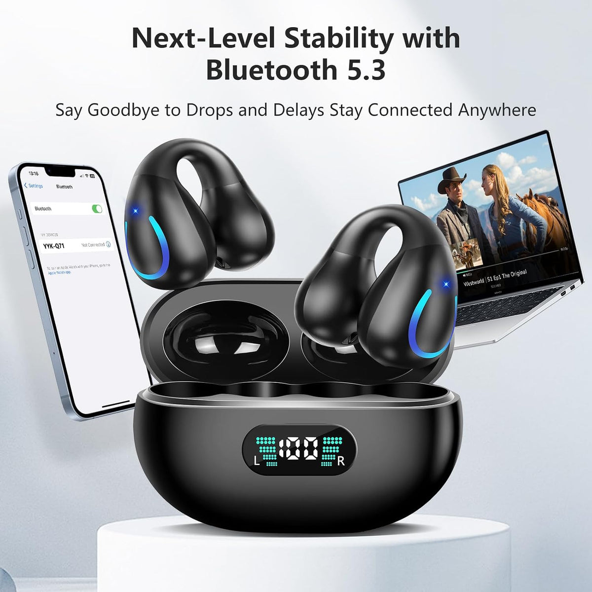 Auriculares de conducción ósea de oreja abierta 2026 Bluetooth 5.4...