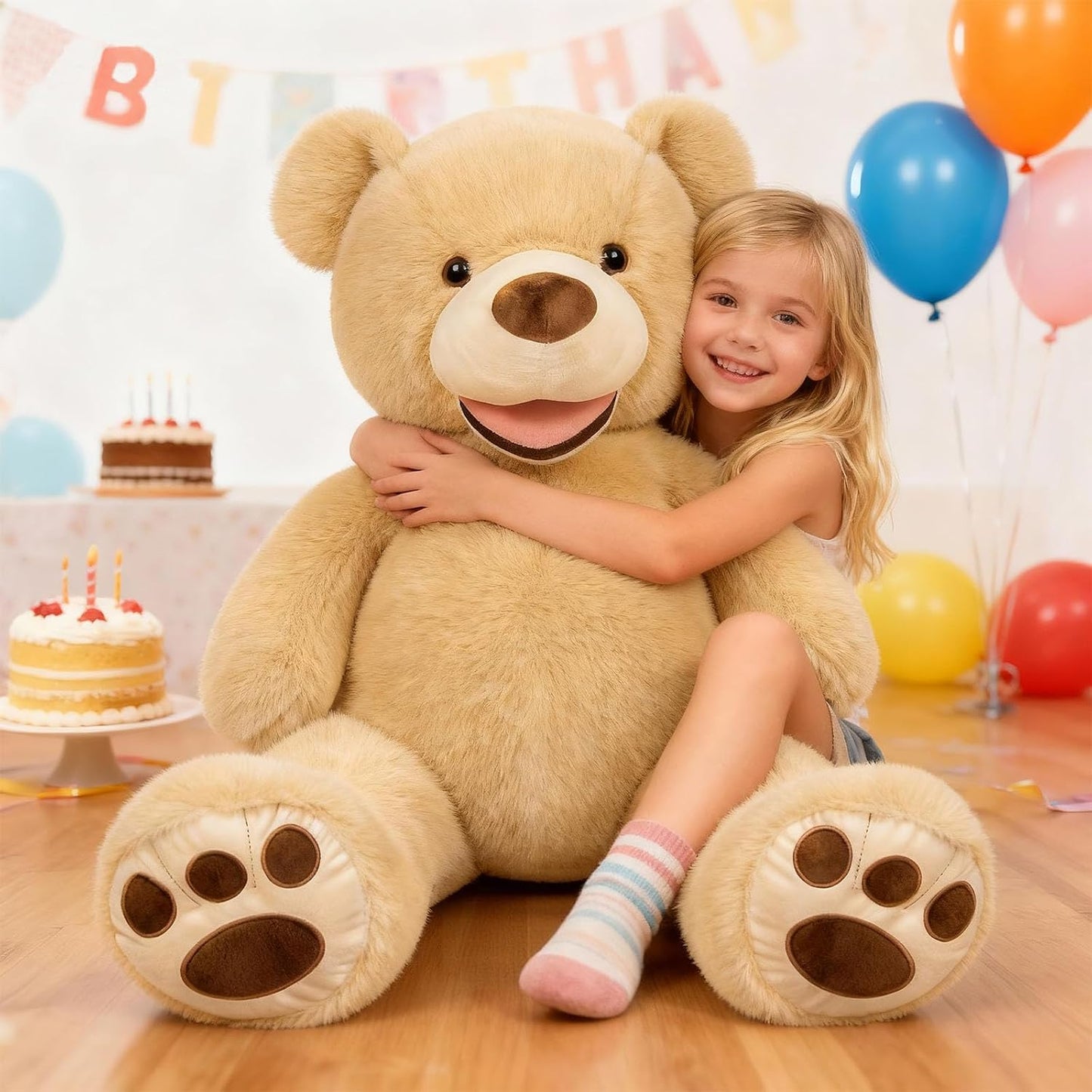 SRANWOW Oso de peluche gigante súper suave con detalles de pata (ma...