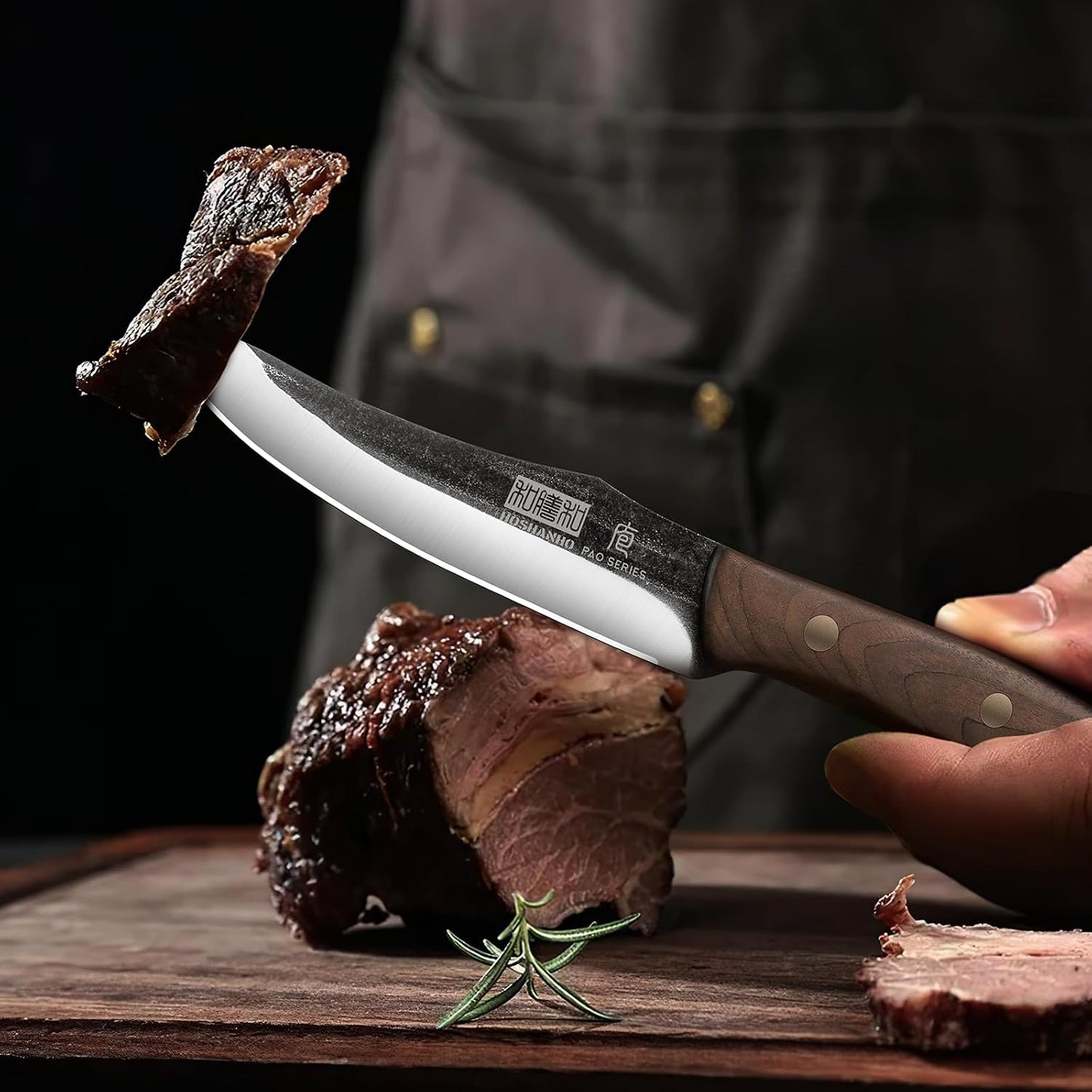 HOSHANHO Juego de 6 cuchillos para carne, ultra afilados de 4.5 pul...