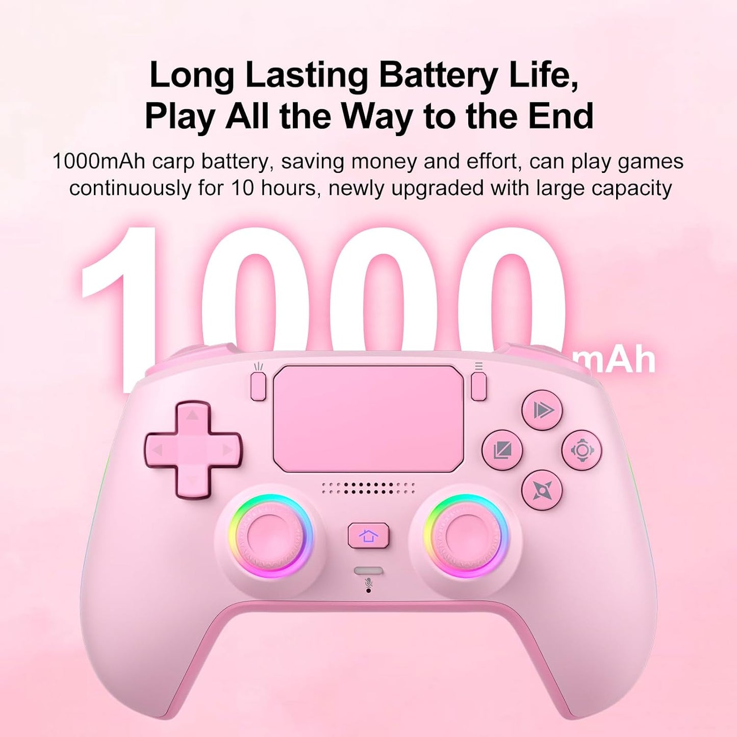SIMGAL Controlador Inalámbrico para PS5\/PC, RGB\/1000mAh\/Turbo\/V...
