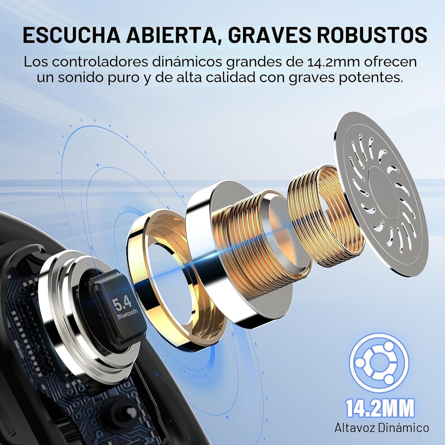 Auriculares de oreja abierta, nuevos auriculares sobre la oreja con...