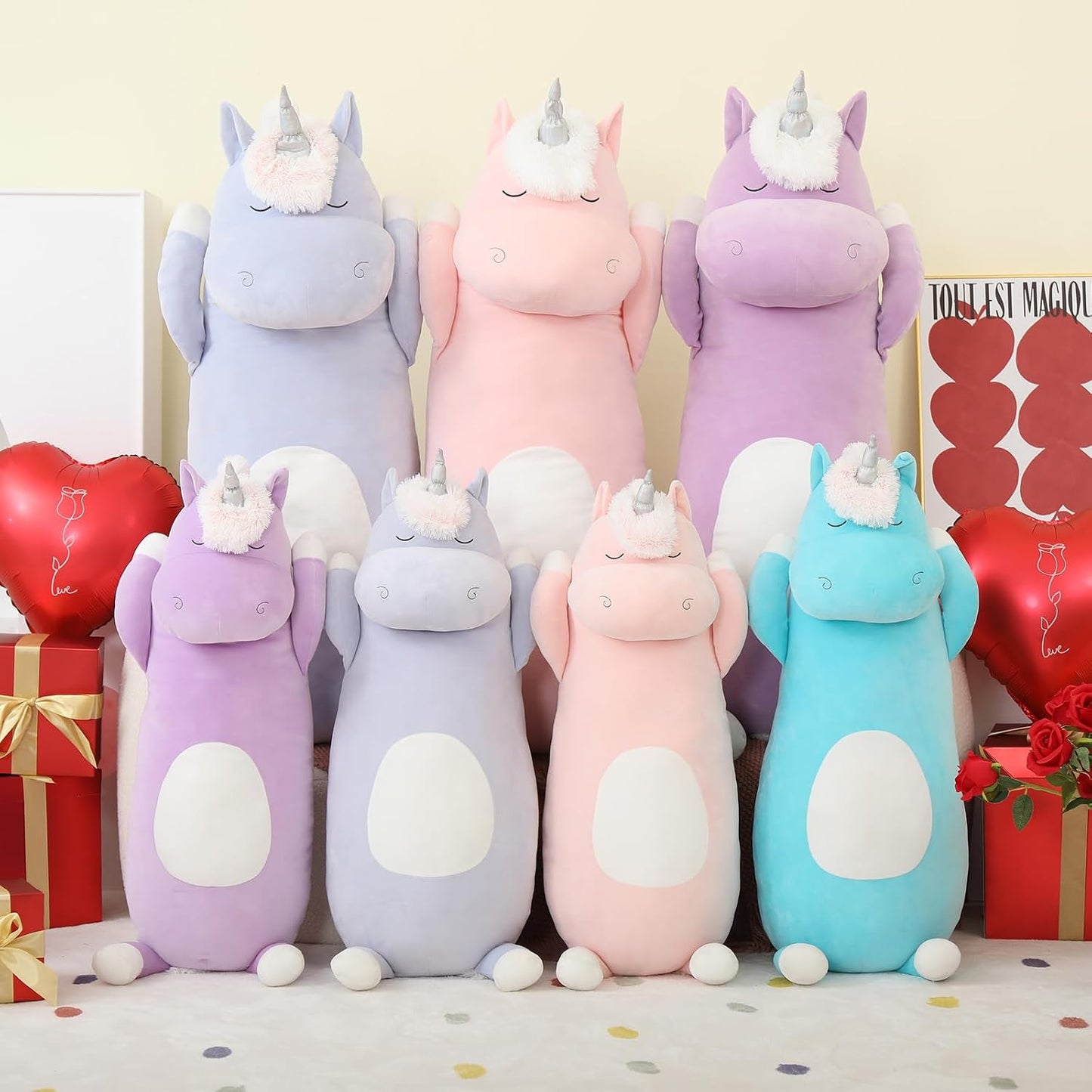 MorisMos Almohada Corporal Gigante de Unicornio de Peluche para Niñ...