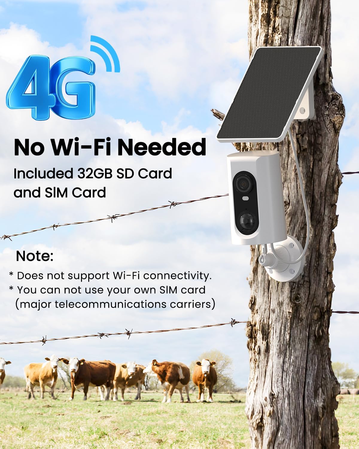 ANRAN 4G LTE cámara de seguridad solar celular inalámbrica para ext...
