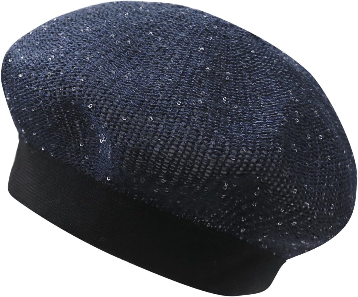 MOSSTYUS Boina ligera de encaje para mujer, diseño floral, transpir...