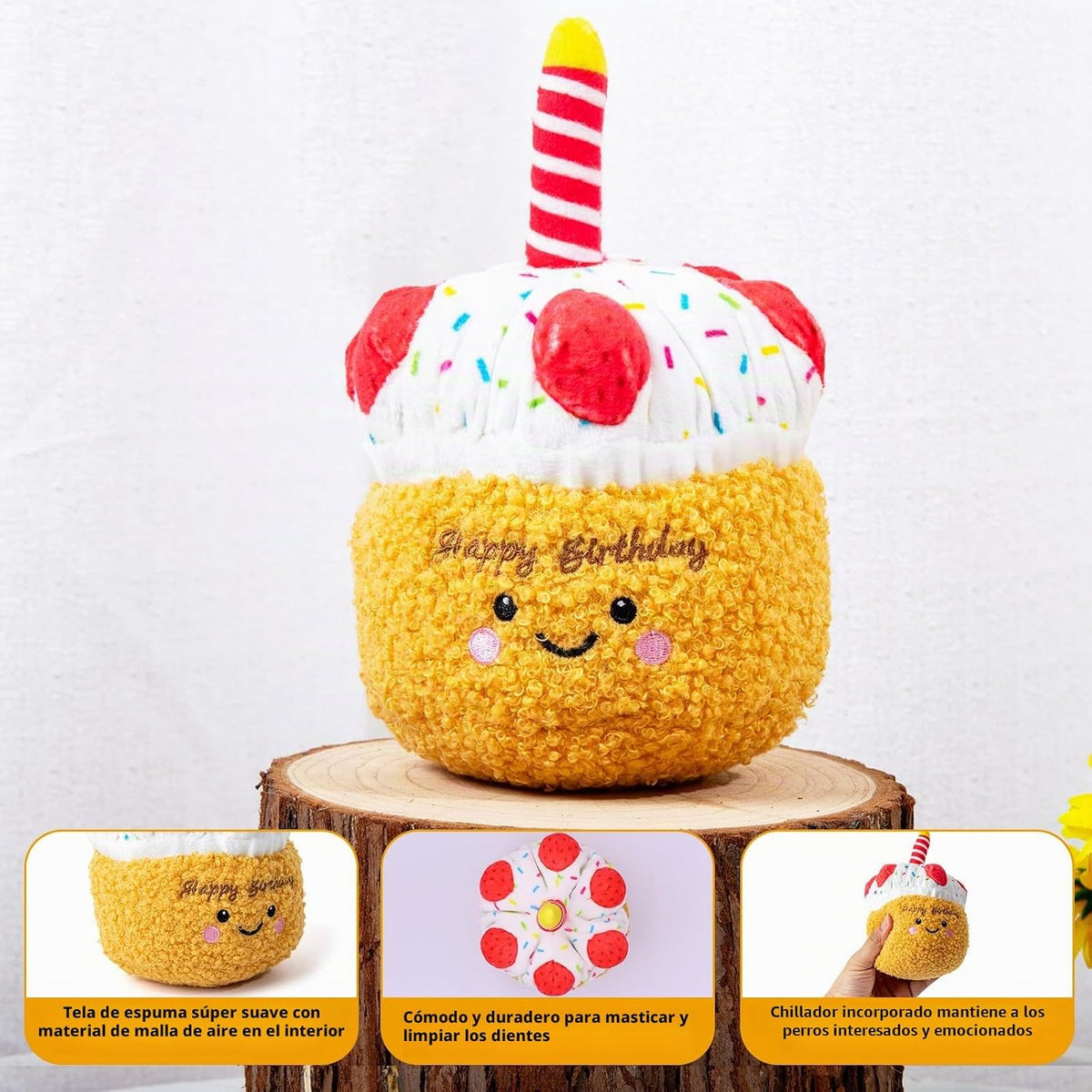 DODODOLA Juguetes de peluche duraderos para perros con papel arruga...