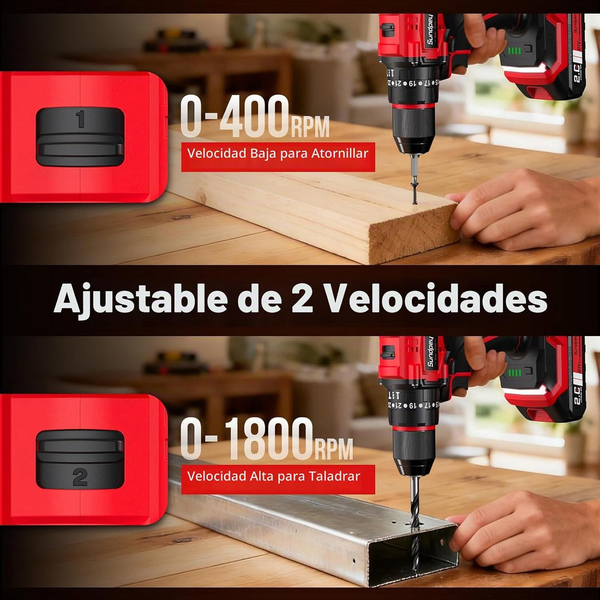 Sundpey Juego de taladro eléctrico inalámbrico \u2013 620 libras 23...
