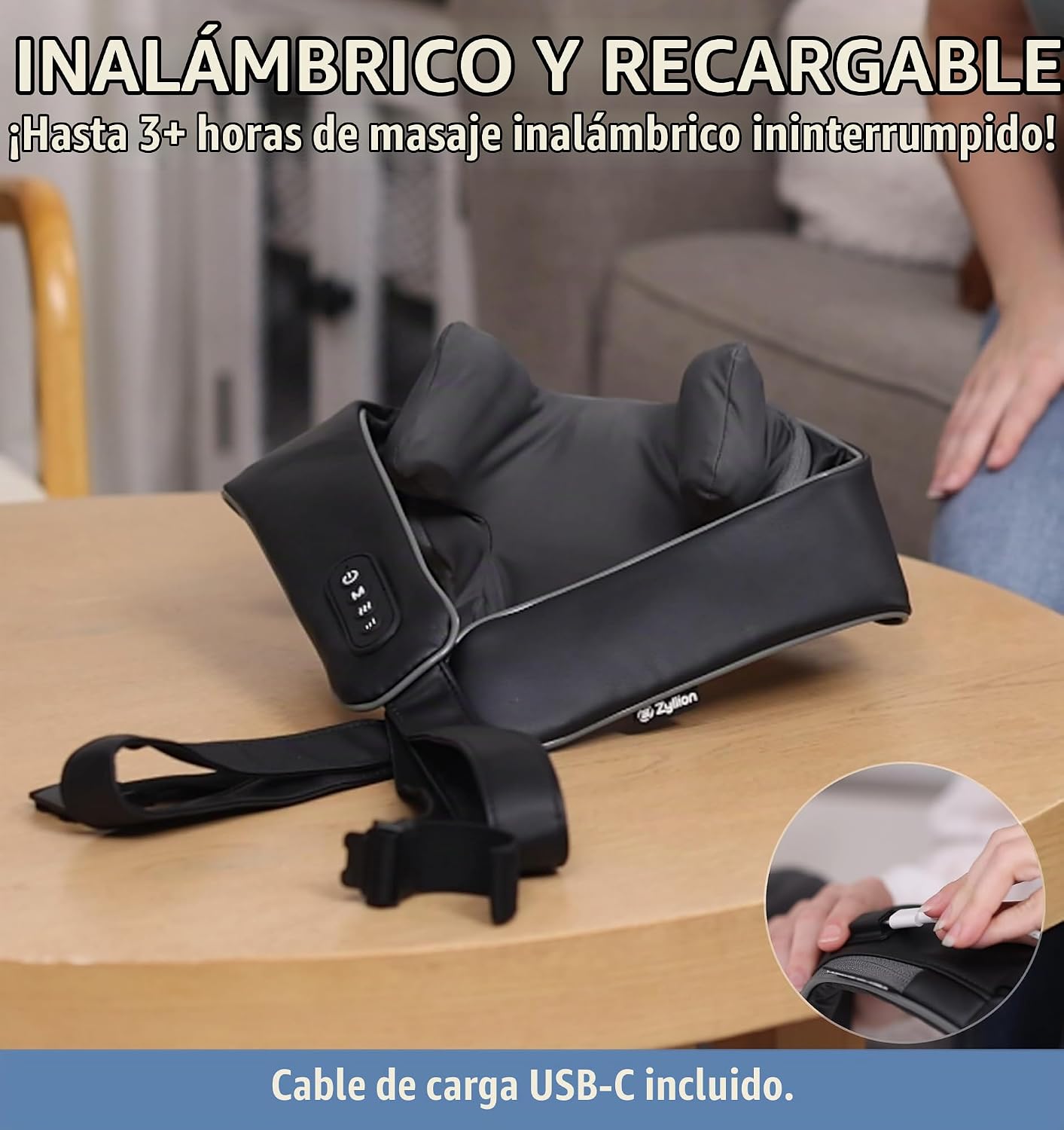 Zyllion ZMA-36 Masajeador de cuello y hombros con calor para alivia...