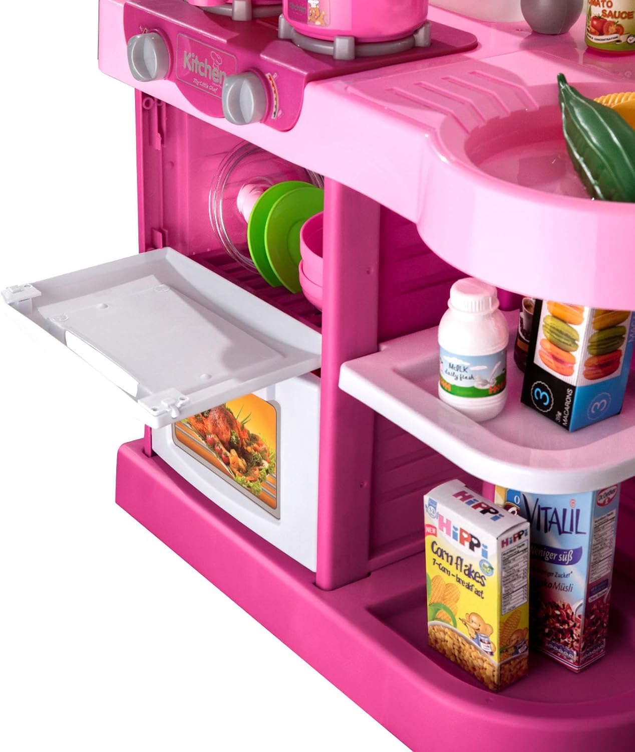 Juego de cocina para niños TEMI, 34 piezas, juguetes de cocina para...