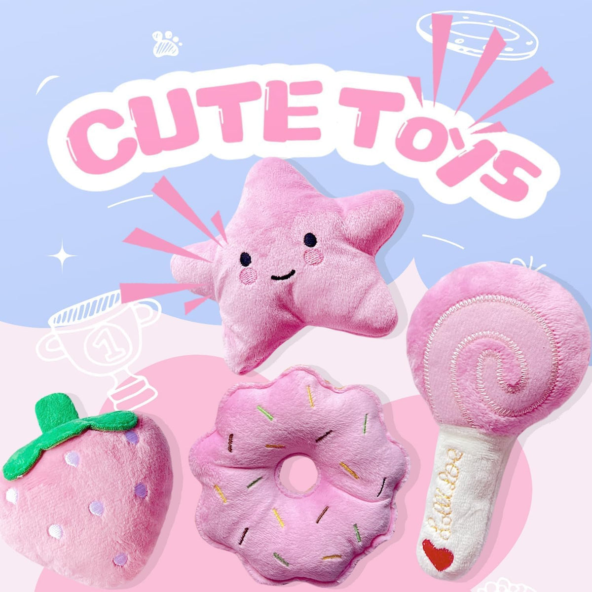 Juguetes para perros pequeños, paquete de 4 juguetes de peluche par...