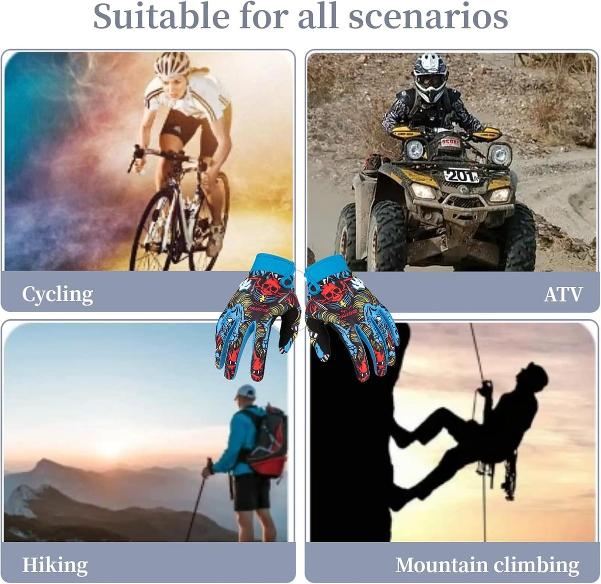 TATACLEA Guantes de motocicleta y ciclismo para hombres y mujeres,...