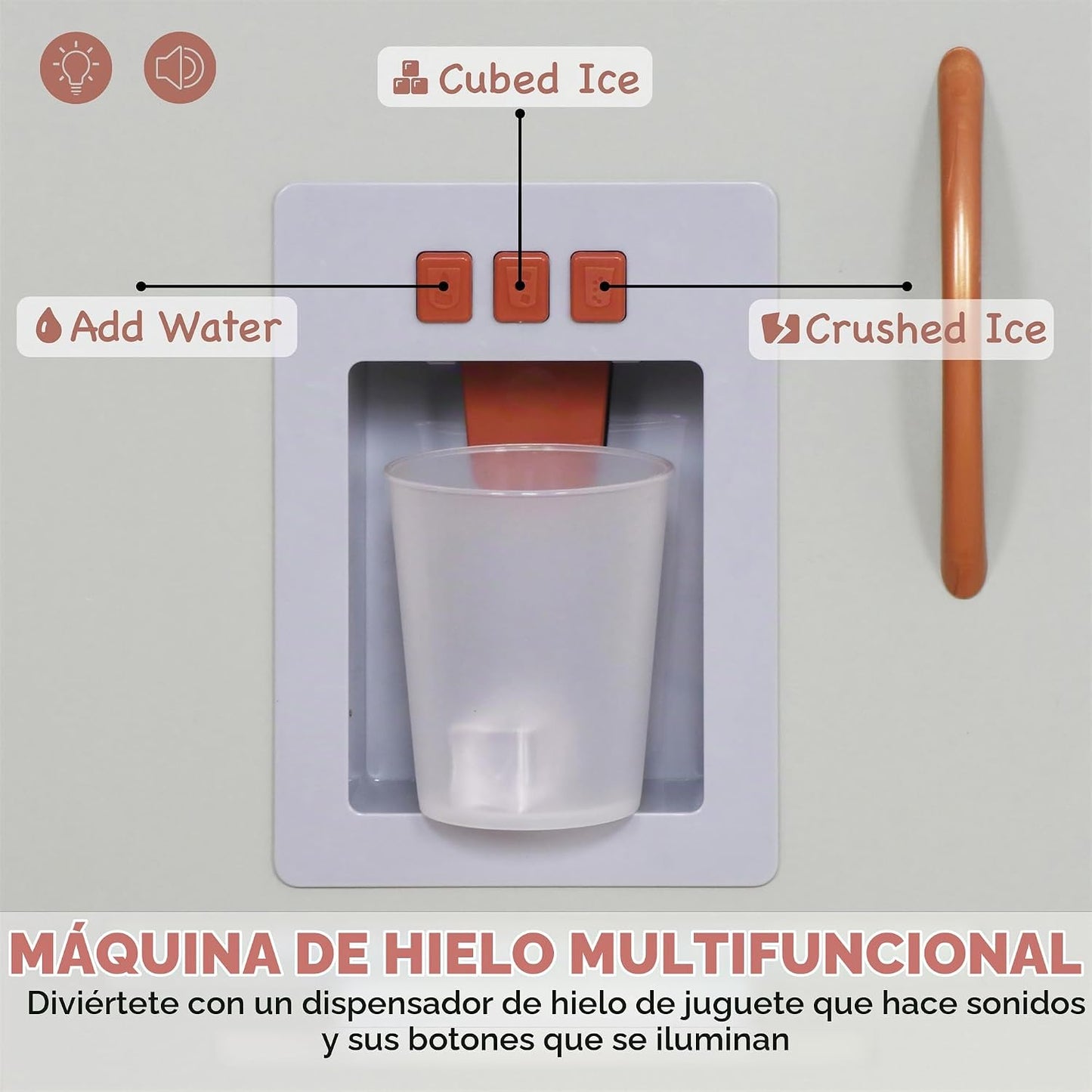 Juego de juguetes de cocina de madera con luz, juego de cocina de j...