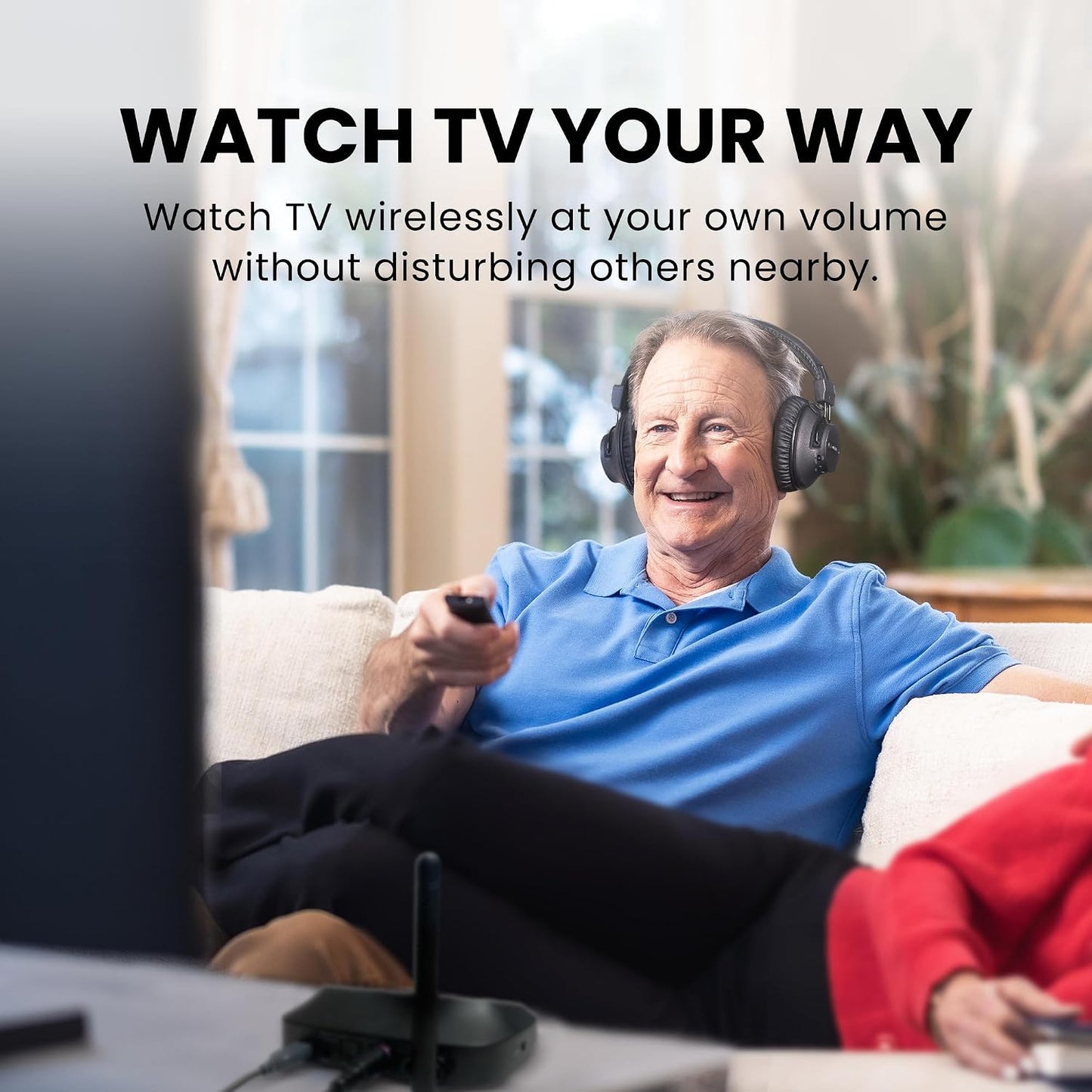 Avantree HT5009 Plus - Auriculares inalámbricos para TV con transmi...