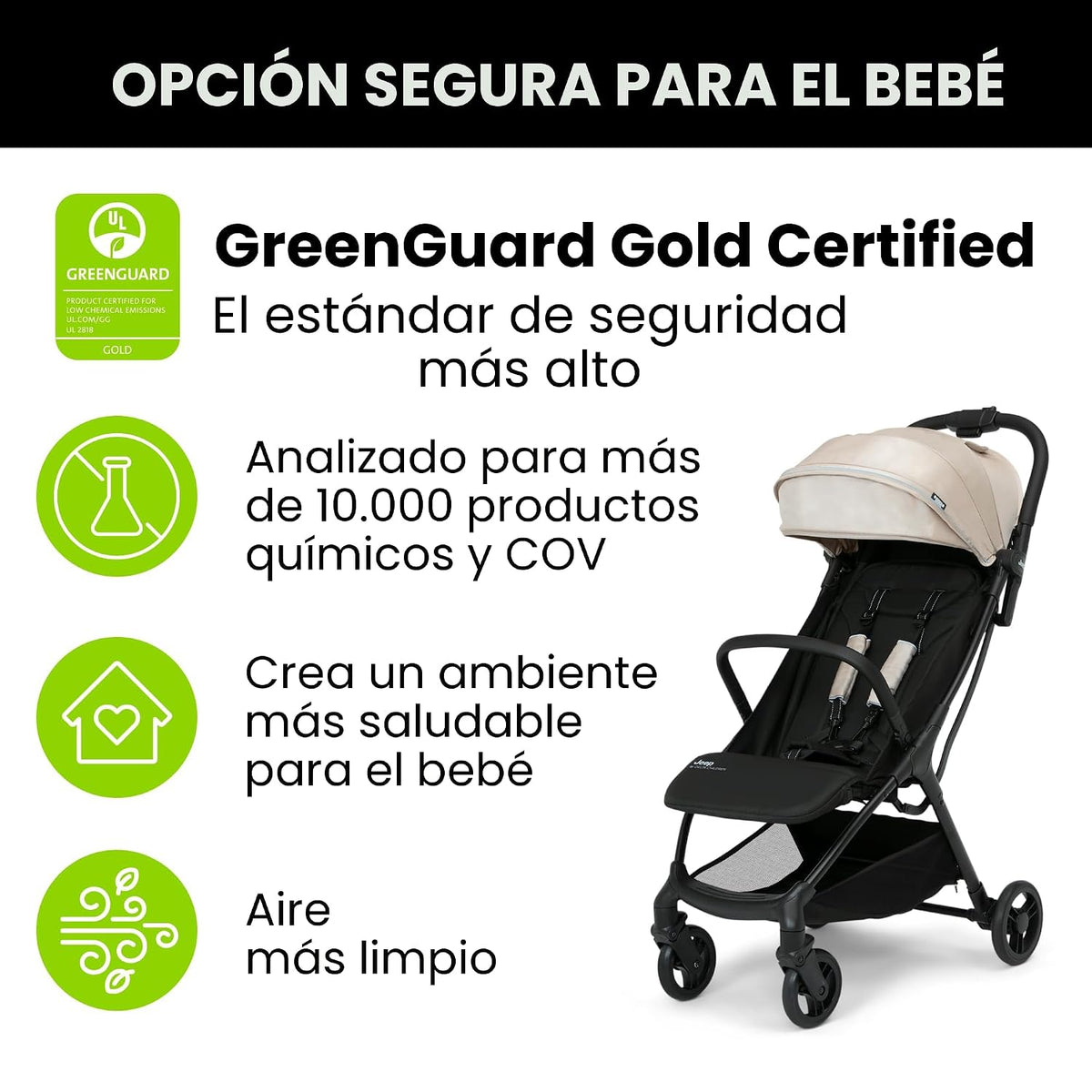 Delta Children Greenguard Gold - Cochecito de viaje compacto Jeep A...