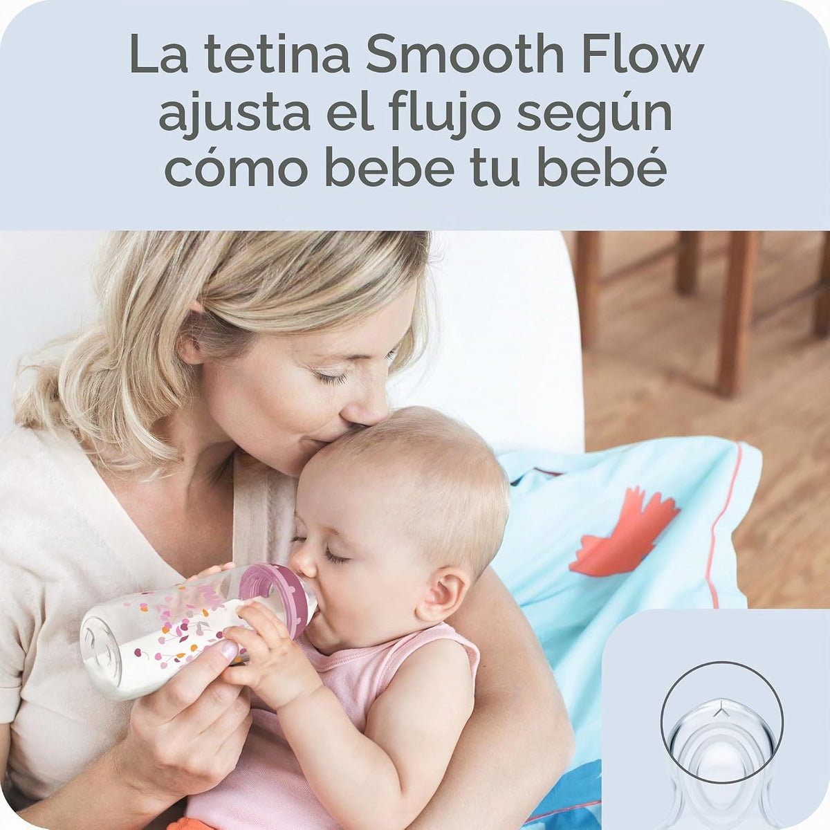 NUK Smooth Flow - Biberón anti-cólico, 5 onzas, elefante
