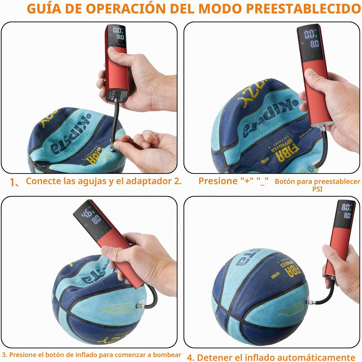 Bomba de bola eléctrica, bomba de aire inteligente, portátil, de in...