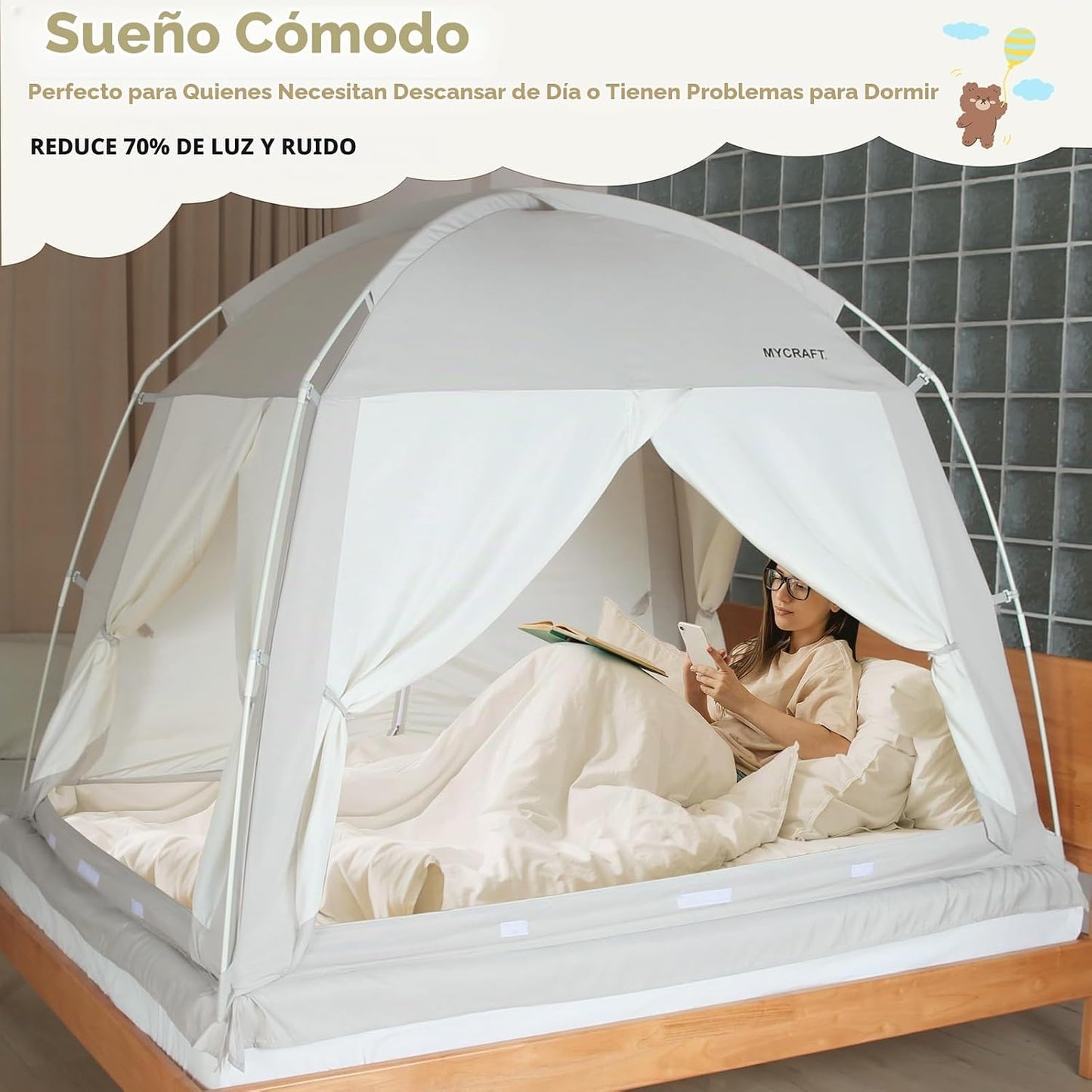 Carpas de Cama con Dosel - Carpa de Ensueño Privada para Dormir Cóm...