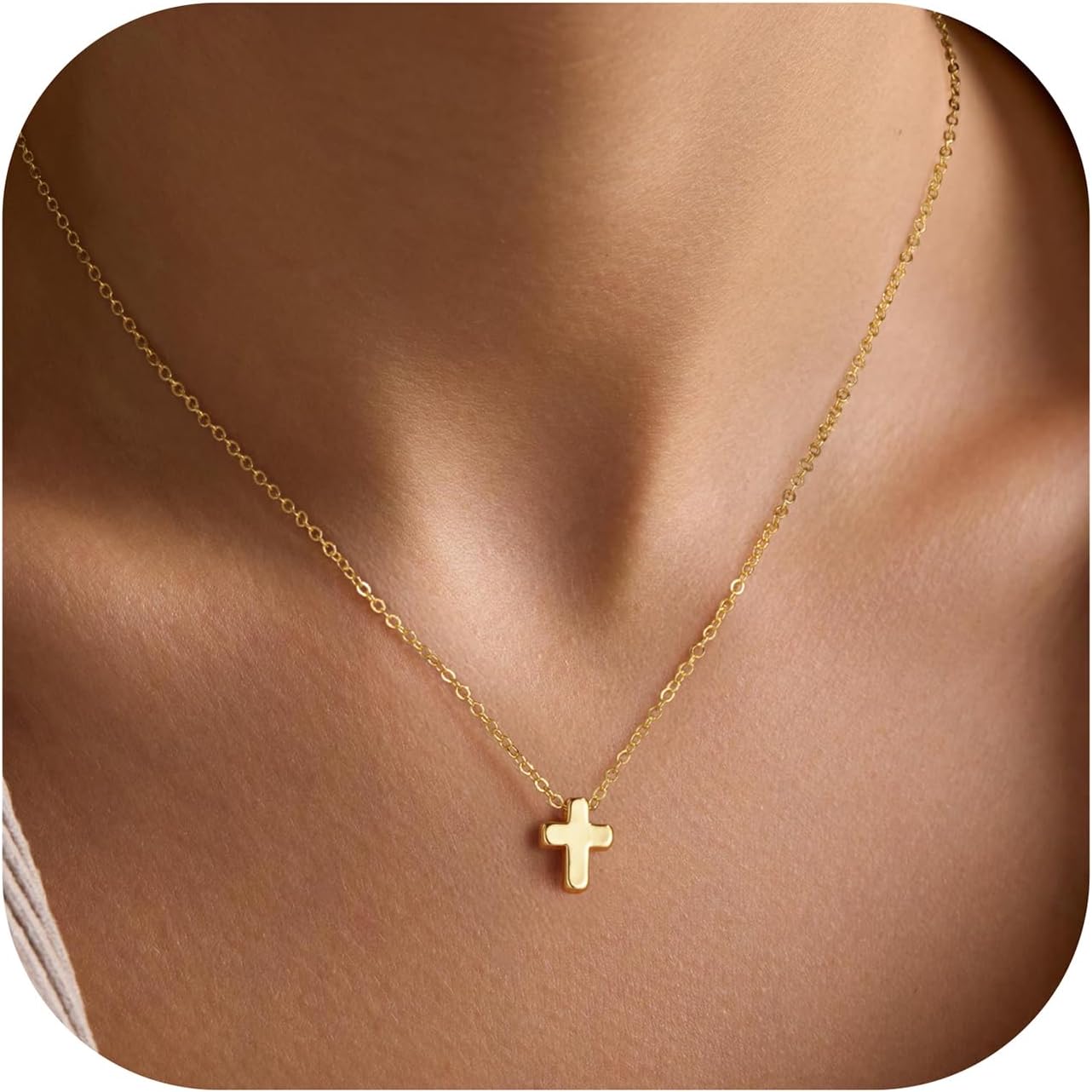 Turandoss Collar de Cruz de Oro para Mujeres - Delicado Collar de C...
