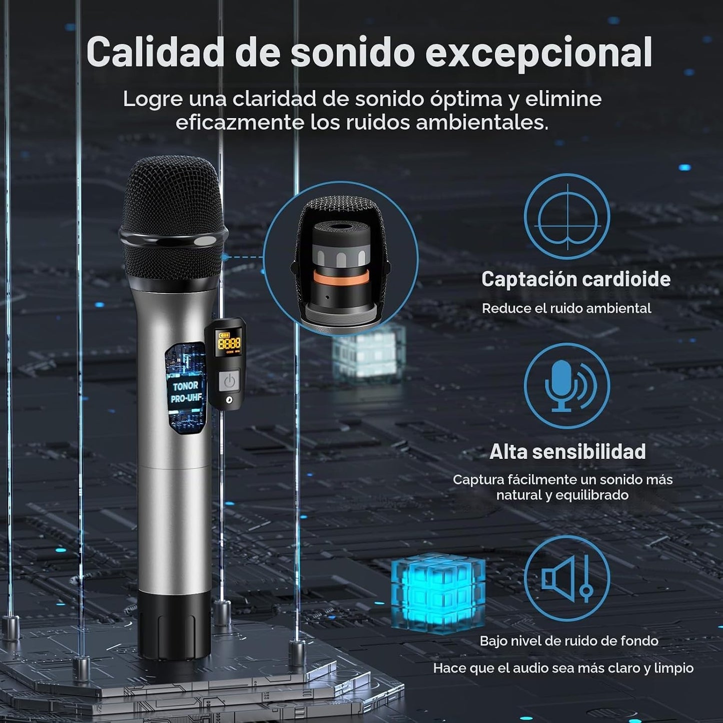 Sistema de Micrófono Inalámbrico TONOR, Micrófono Inalámbrico de 12...