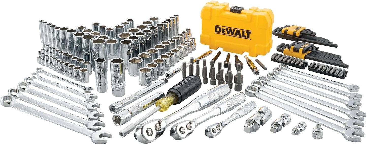 DEWALT Kit de herramientas para mecánico con estuche, juego de llav...