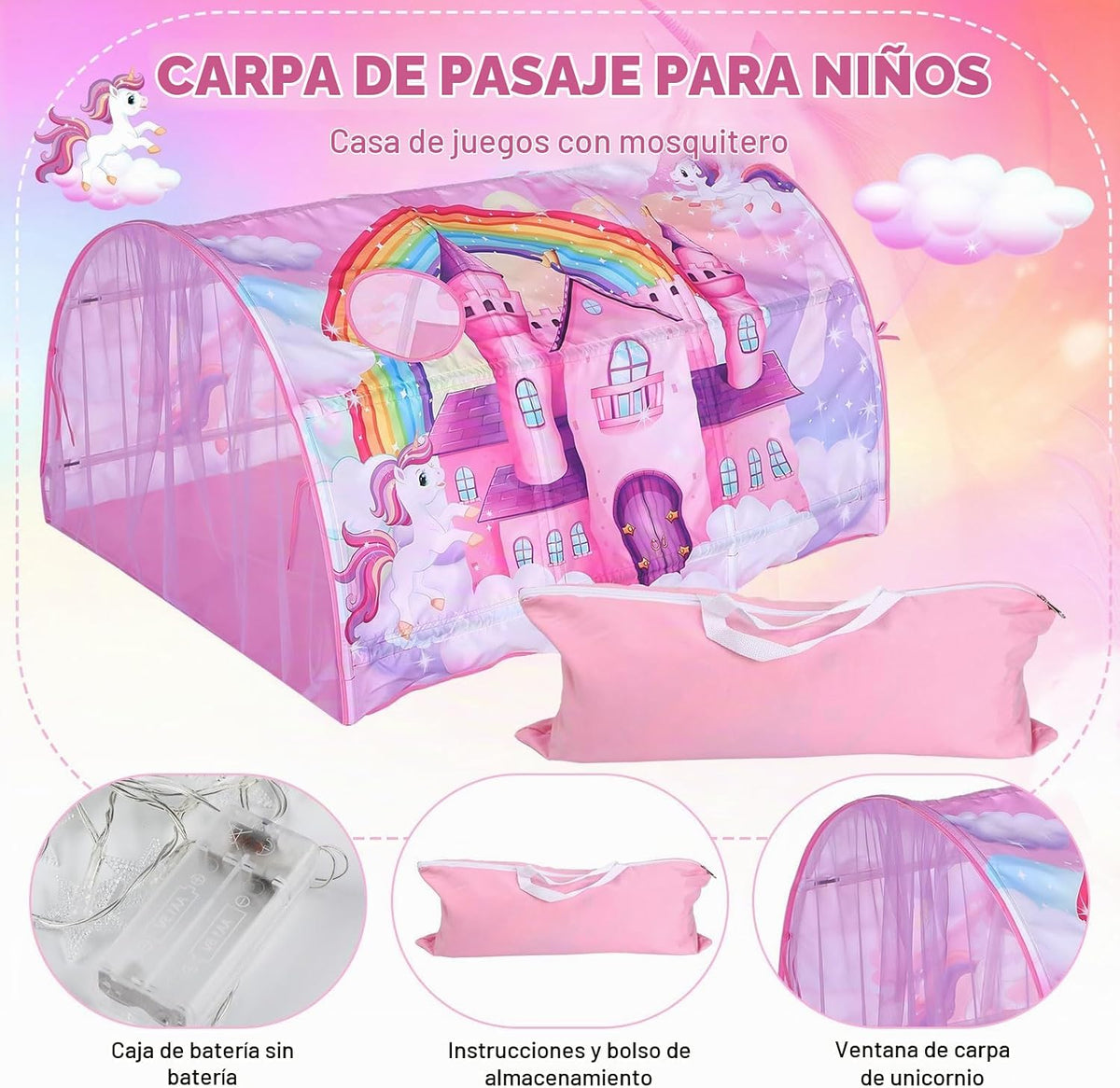 Wowangce Tienda de Campaña de Unicornio para Niños, Tienda Grande p...