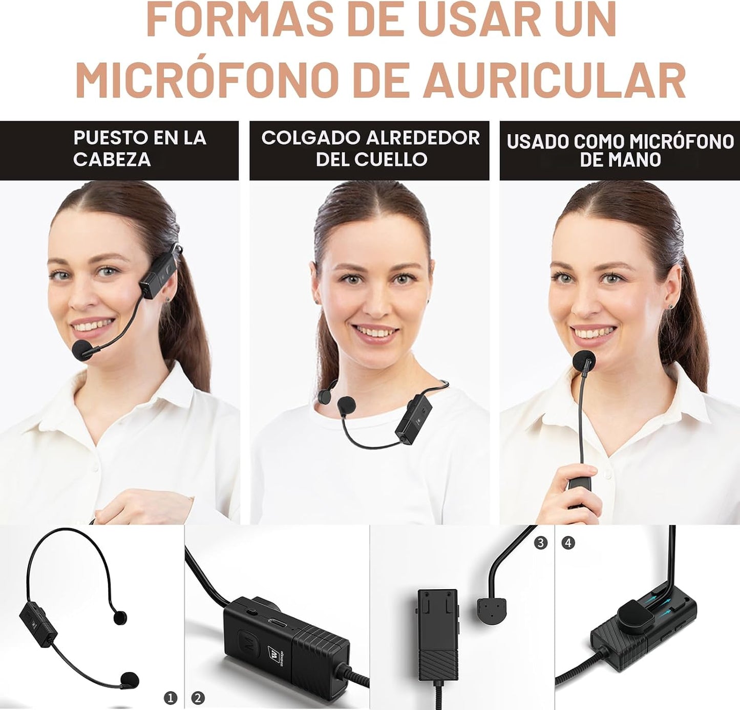 WinBridge S97 60W Potente amplificador de voz con micrófonos inalám...