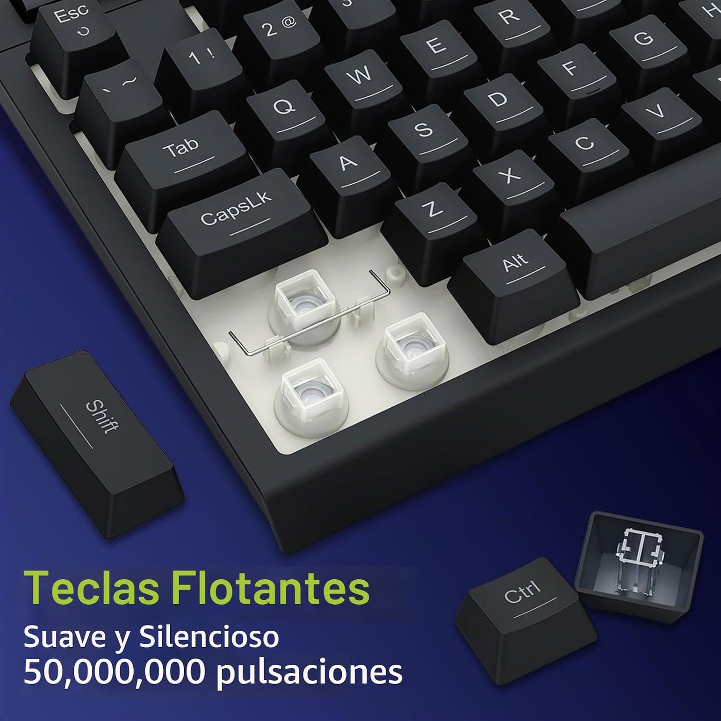 Redragon Teclado para juegos K524 75% con cable, retroiluminación R...