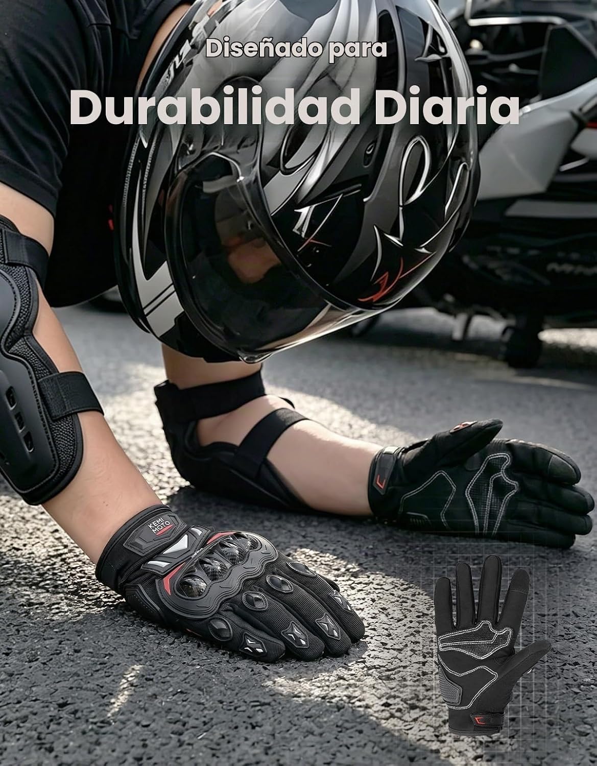 KEMIMOTO - Guantes de motocicleta para hombre, guantes de ciclismo...